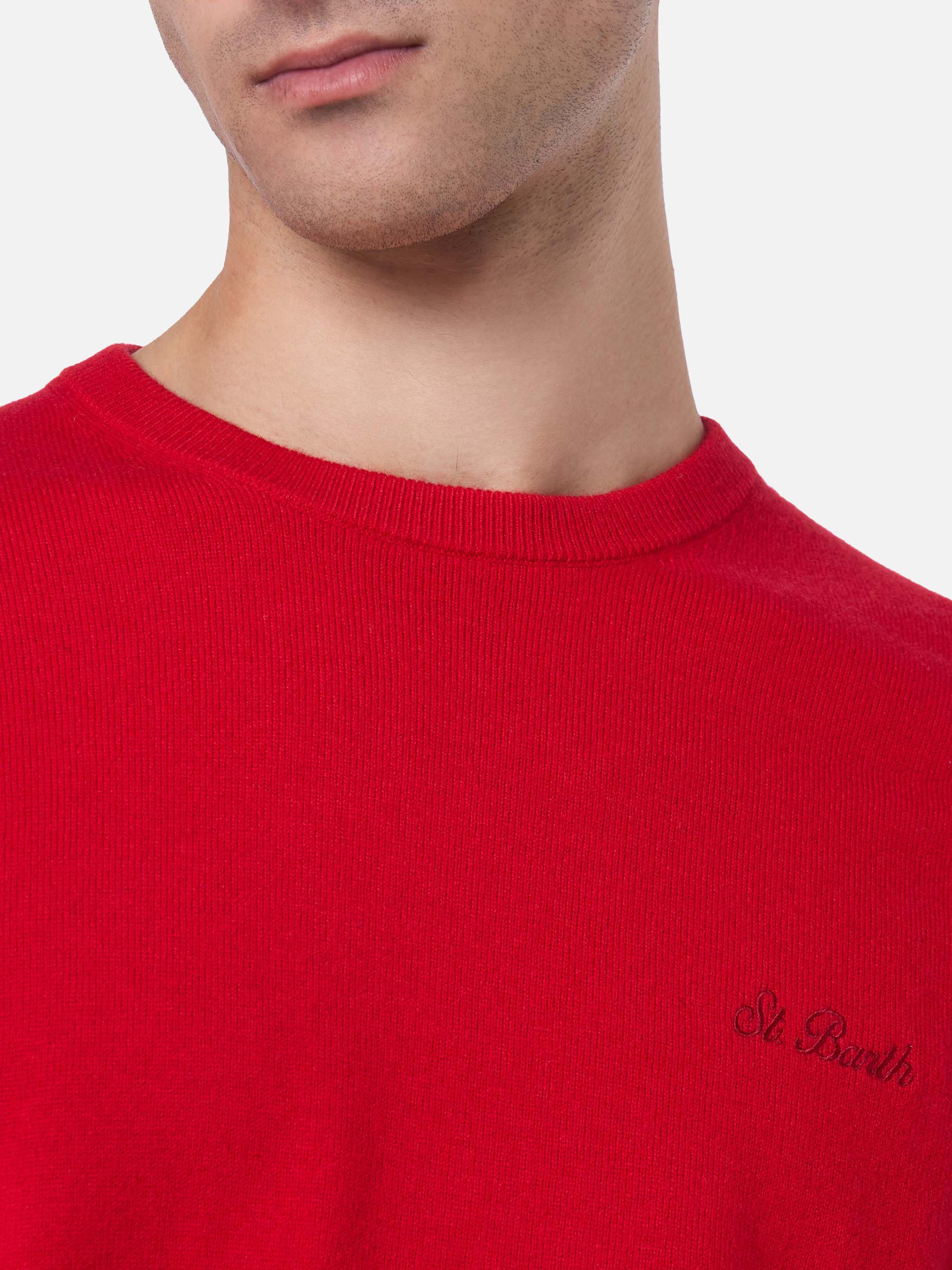 Maglione girocollo Regent in MISTO CASHMERE rosso - Image 3
