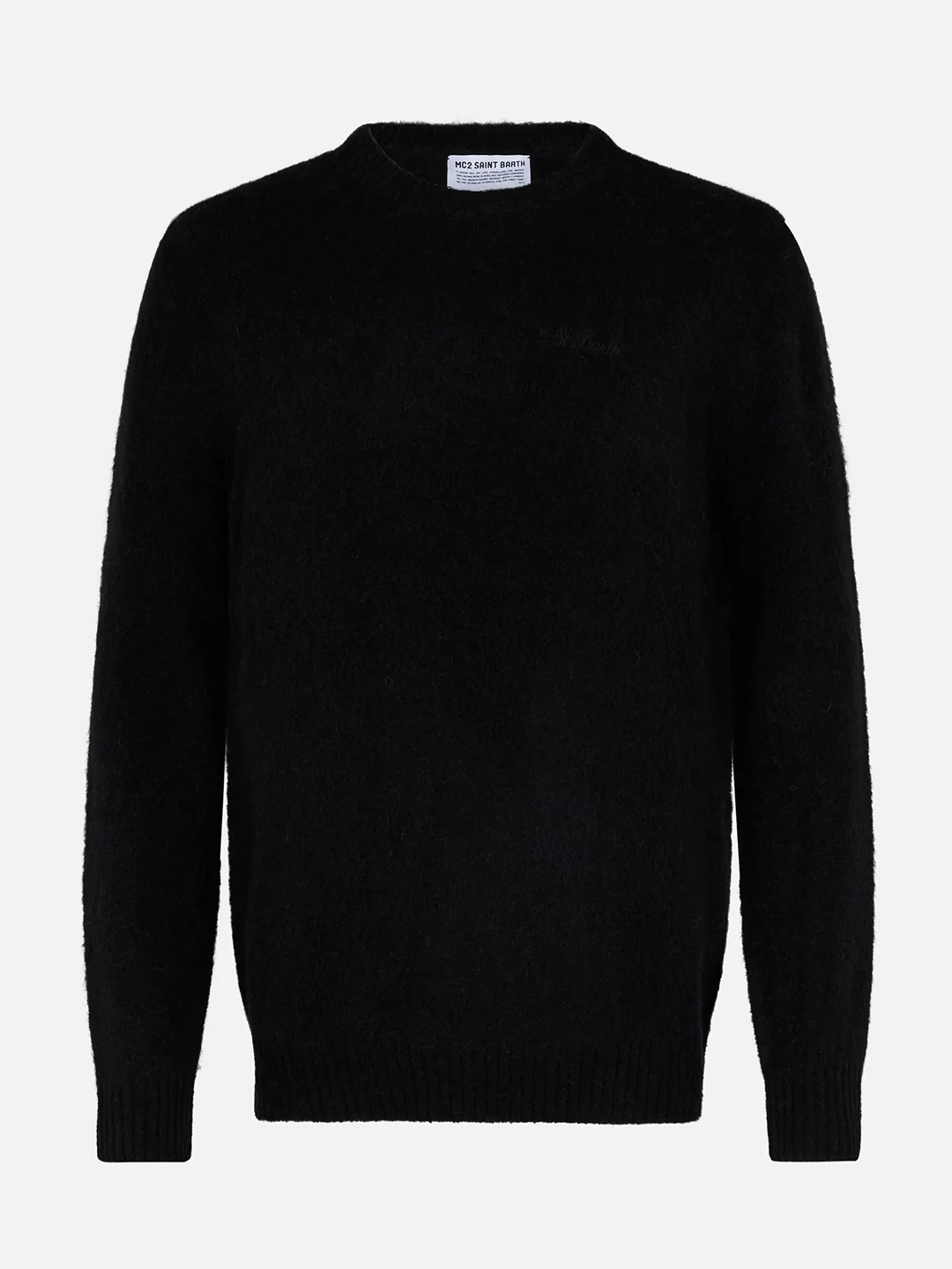 Maglione girocollo Regent in ALPACA STRETCH nera - Image 4