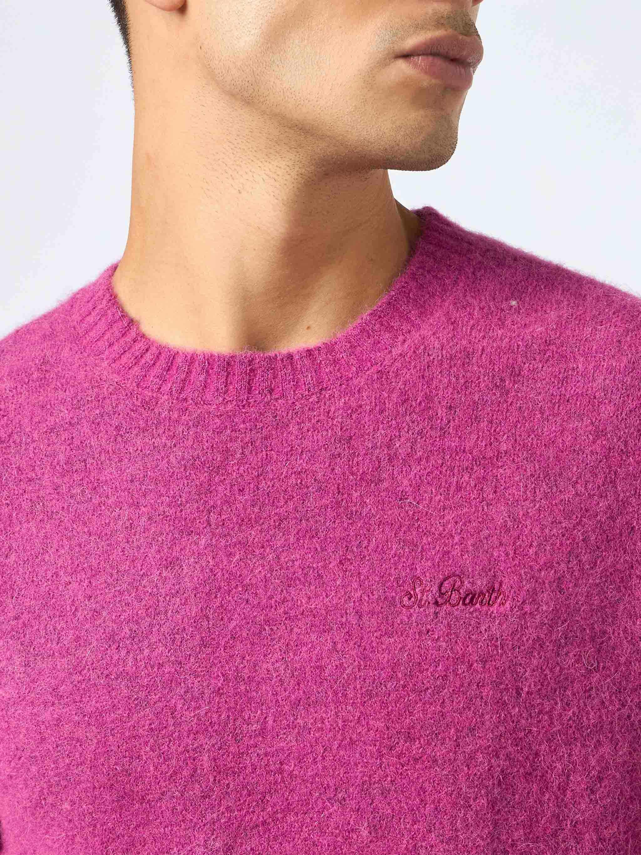Maglione girocollo Regent in ALPACA STRETCH peonia - Image 3