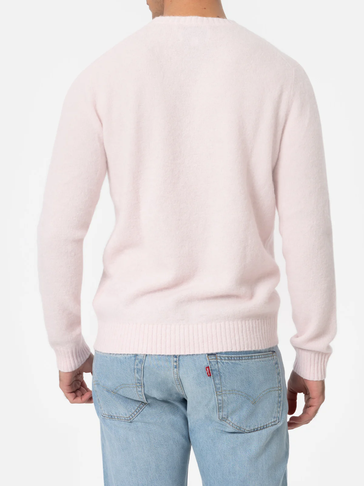 Maglione girocollo Regent in ALPACA STRETCH rosa - Image 3