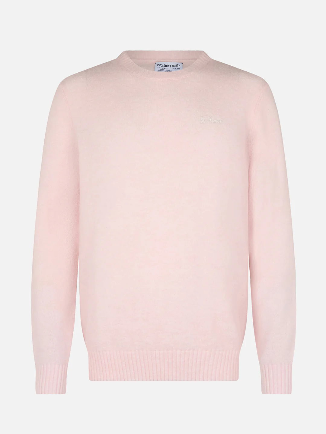 Maglione girocollo Regent in ALPACA STRETCH rosa - Image 4