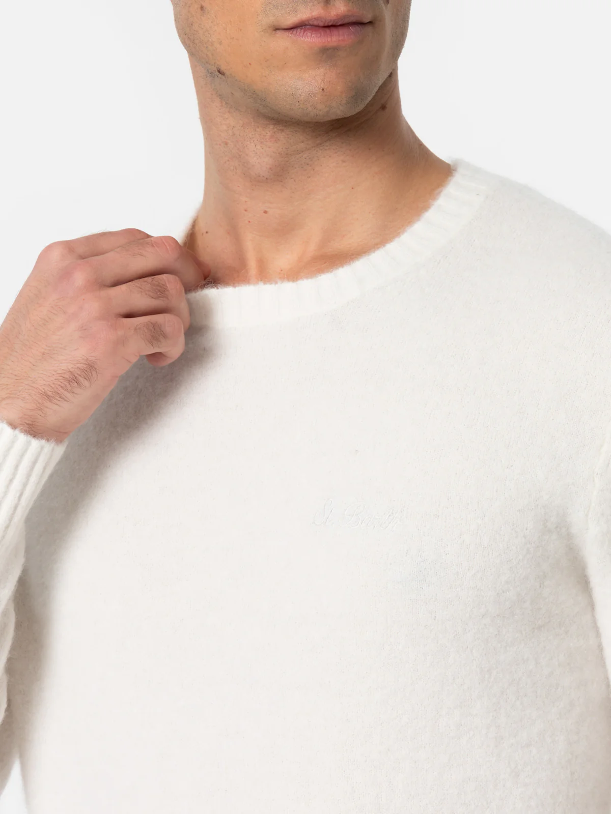 Maglia Regent in tessuto stretch panna tinta unita - Image 2
