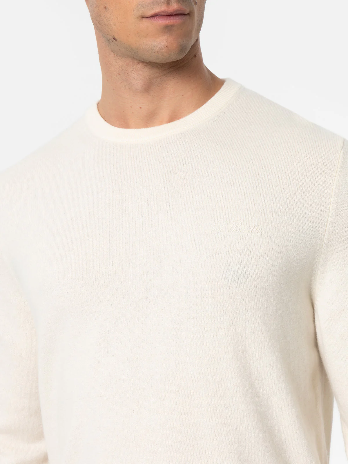 Maglione girocollo Regent in MISTO CASHMERE bianco - Image 2