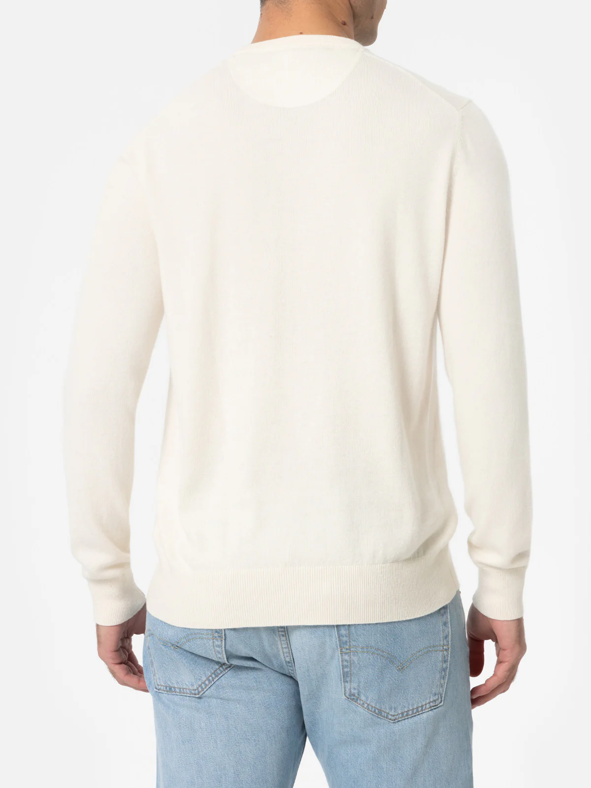 Maglione girocollo Regent in MISTO CASHMERE bianco - Image 3
