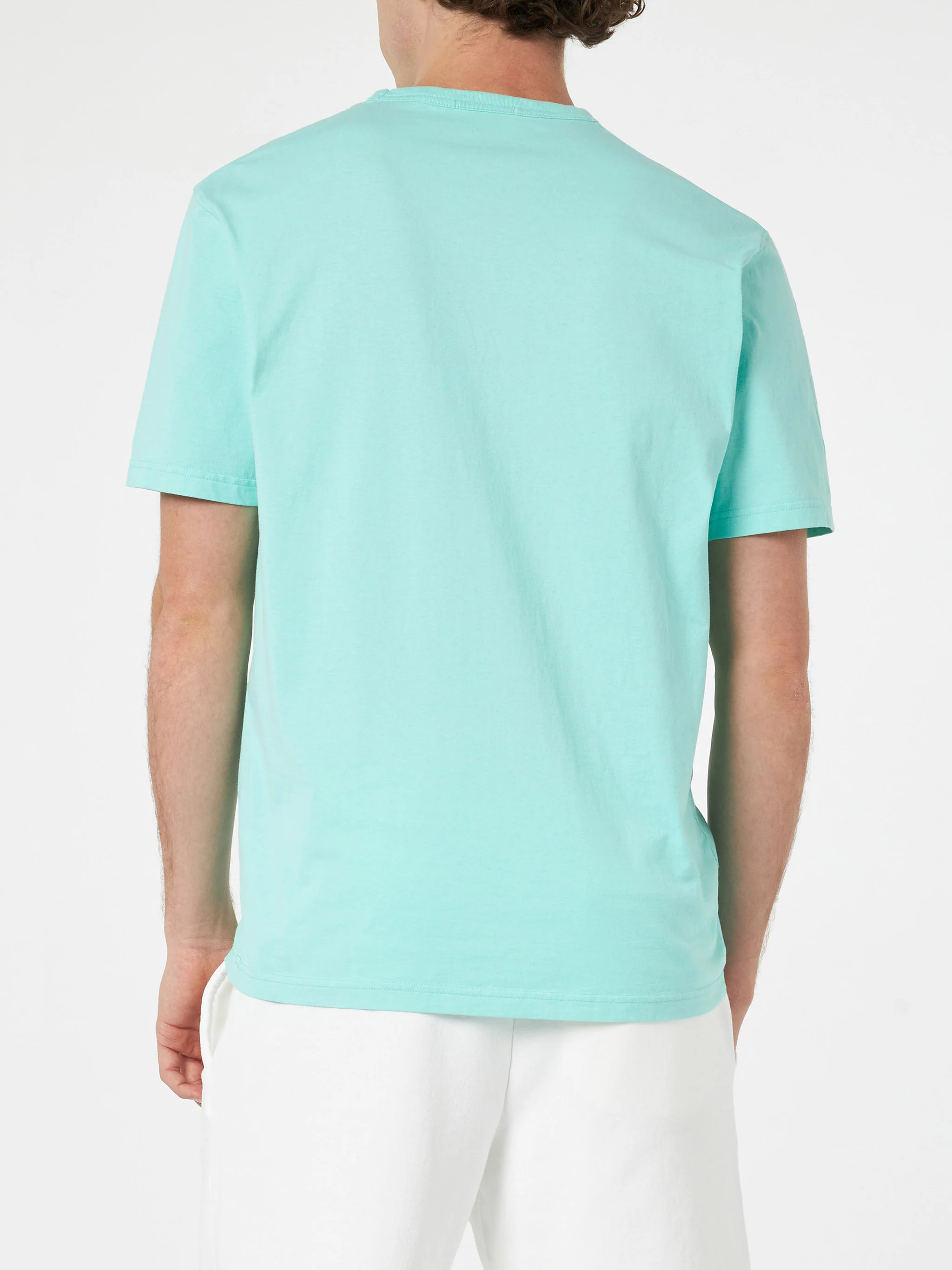 T-shirt Dover in cotone verde salvia tinta unita - Image 4