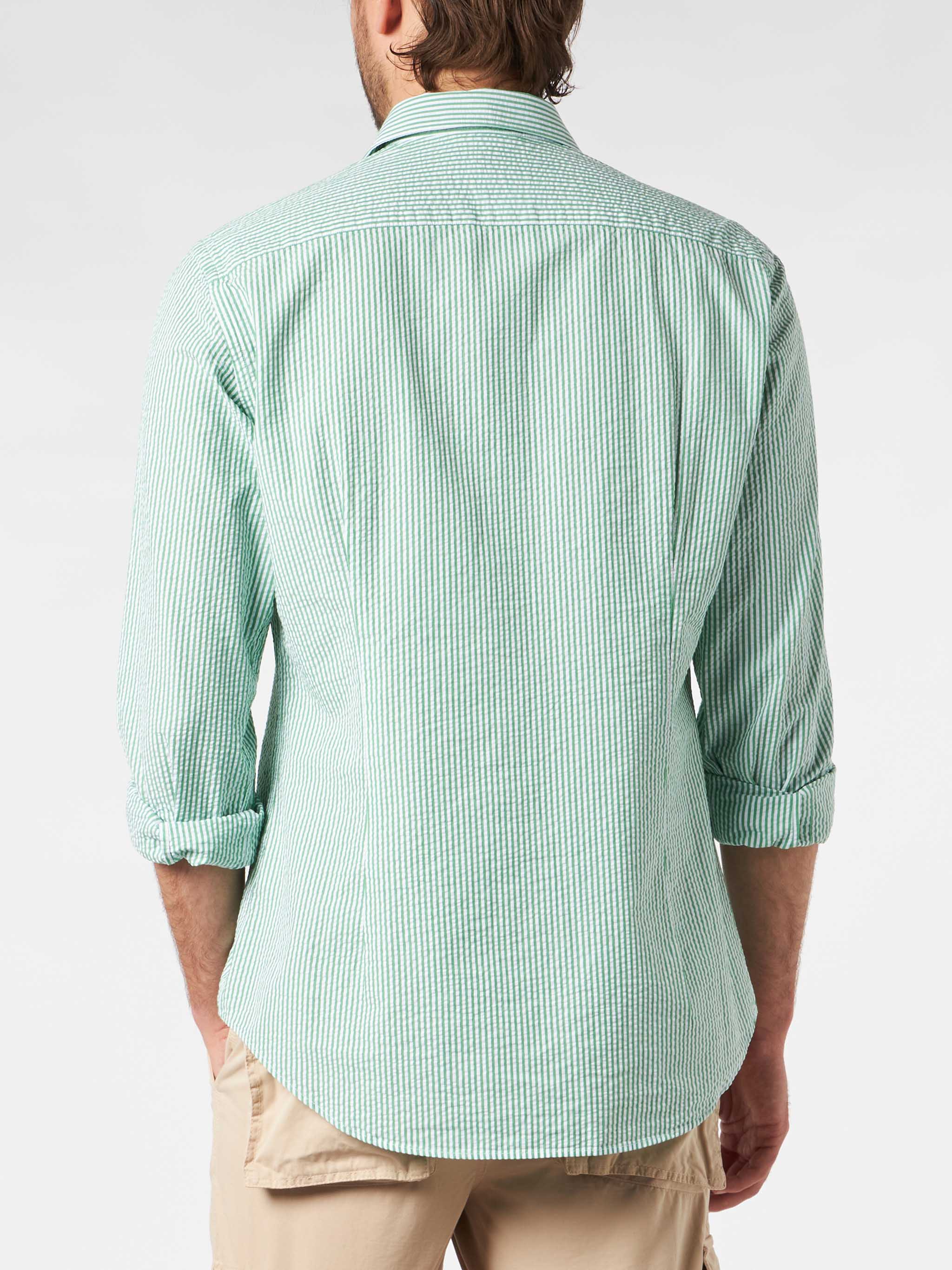 Camicia Pamplona seersucker a righe con ricamo - Image 2