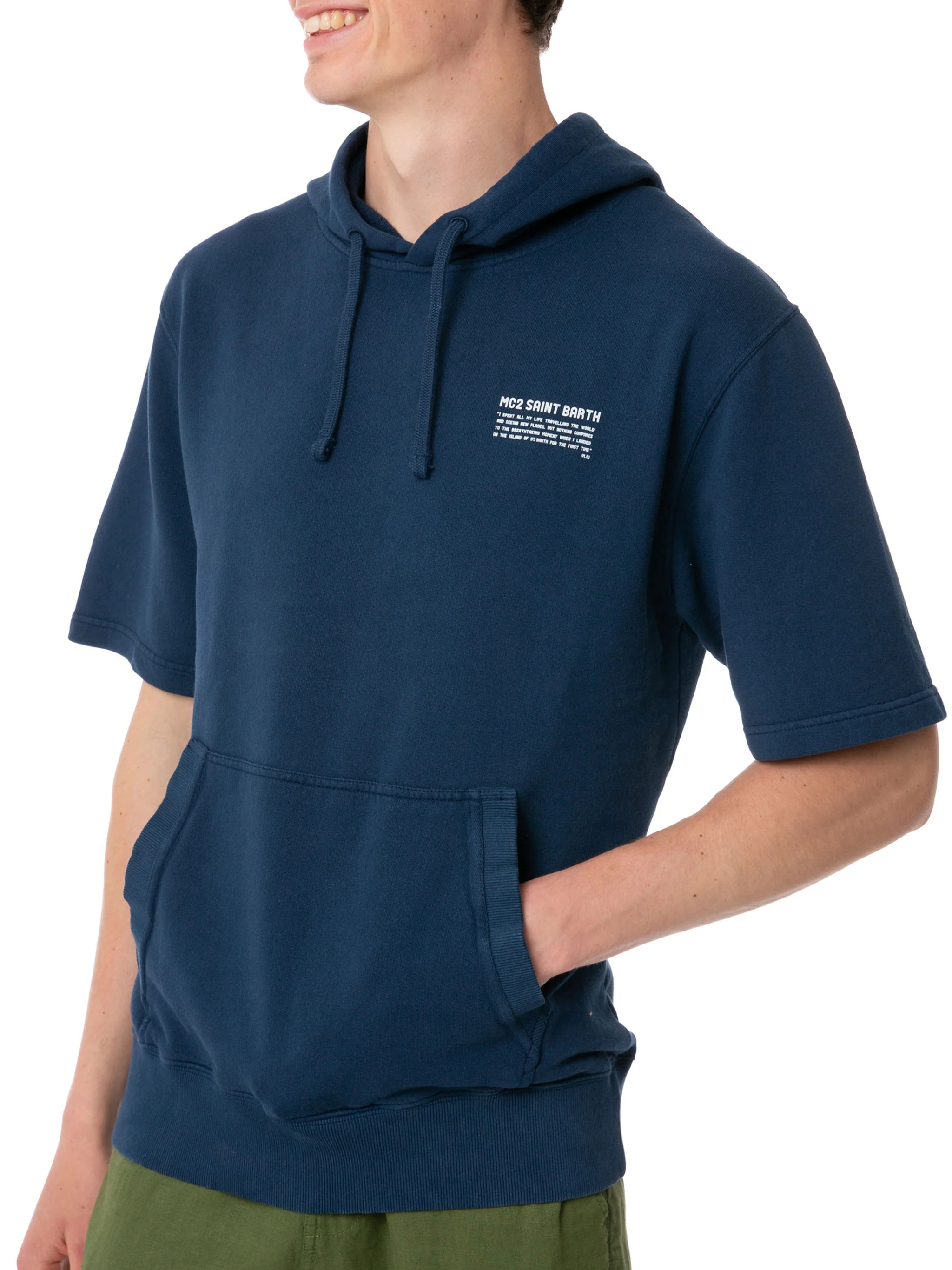 Felpa Mike maniche corte blu navy - Image 2