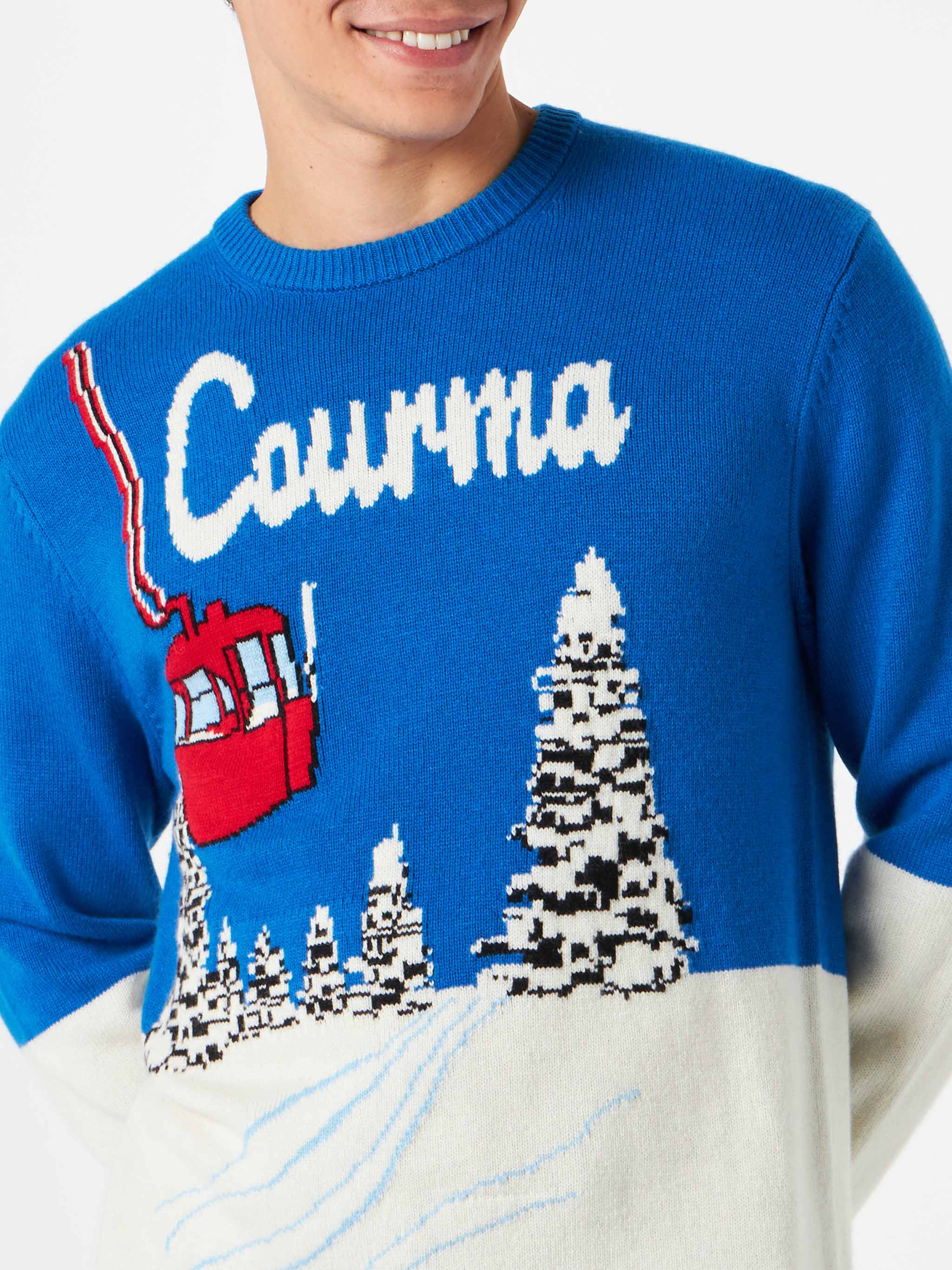 Maglione girocollo Heron stampa cartolina Courma jacquard - Image 2