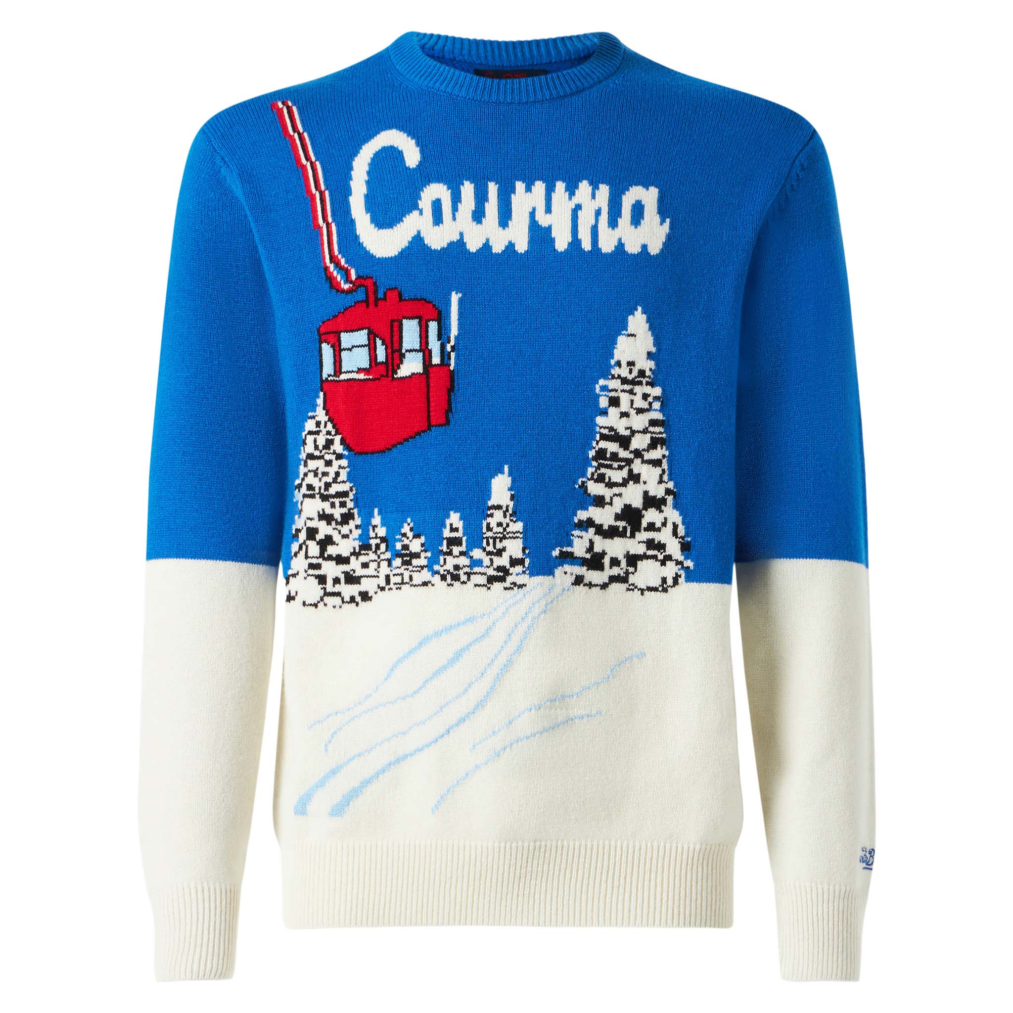Maglione girocollo Heron stampa cartolina Courma jacquard - Image 3