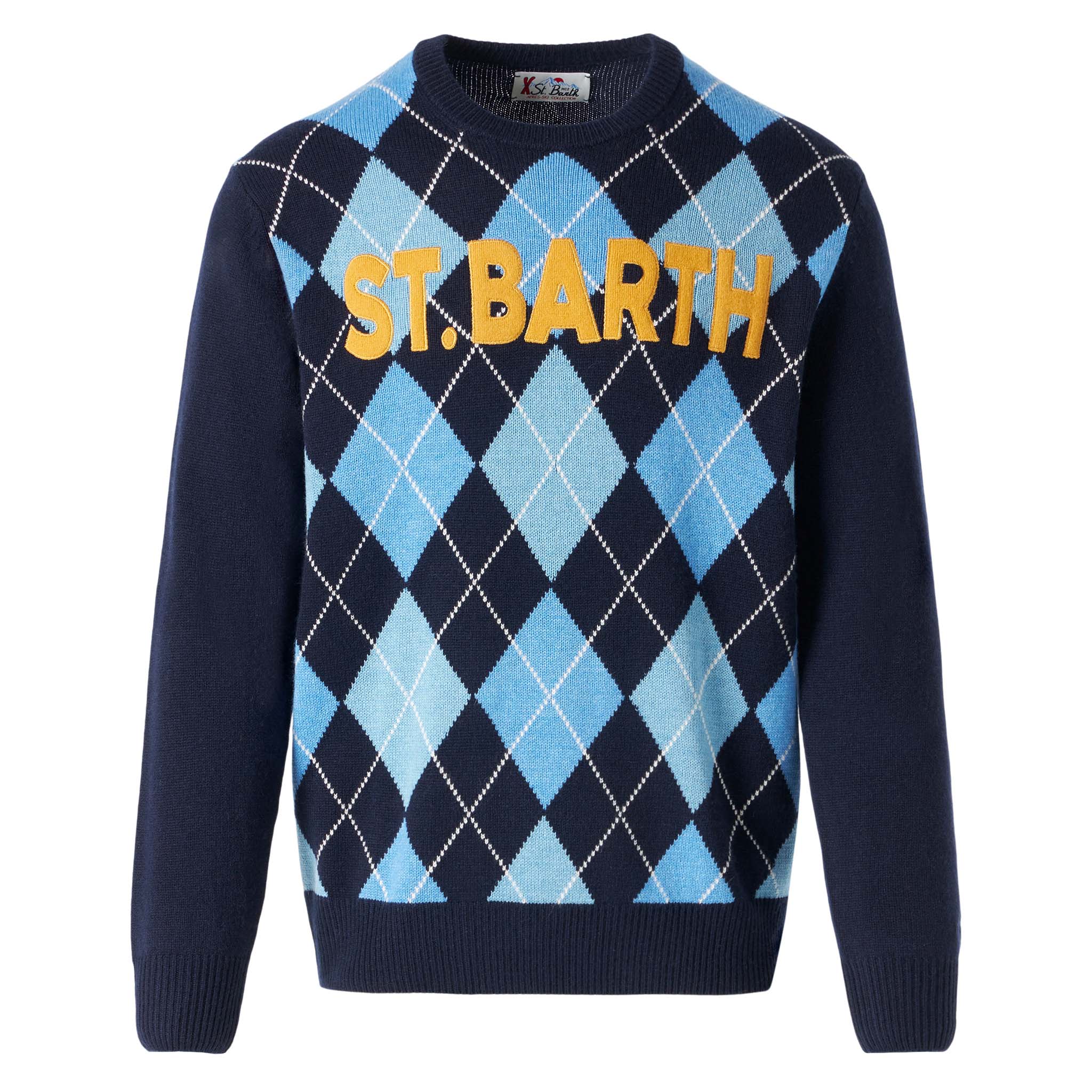 Maglione girocollo Heron con jacquard rombi - Image 4