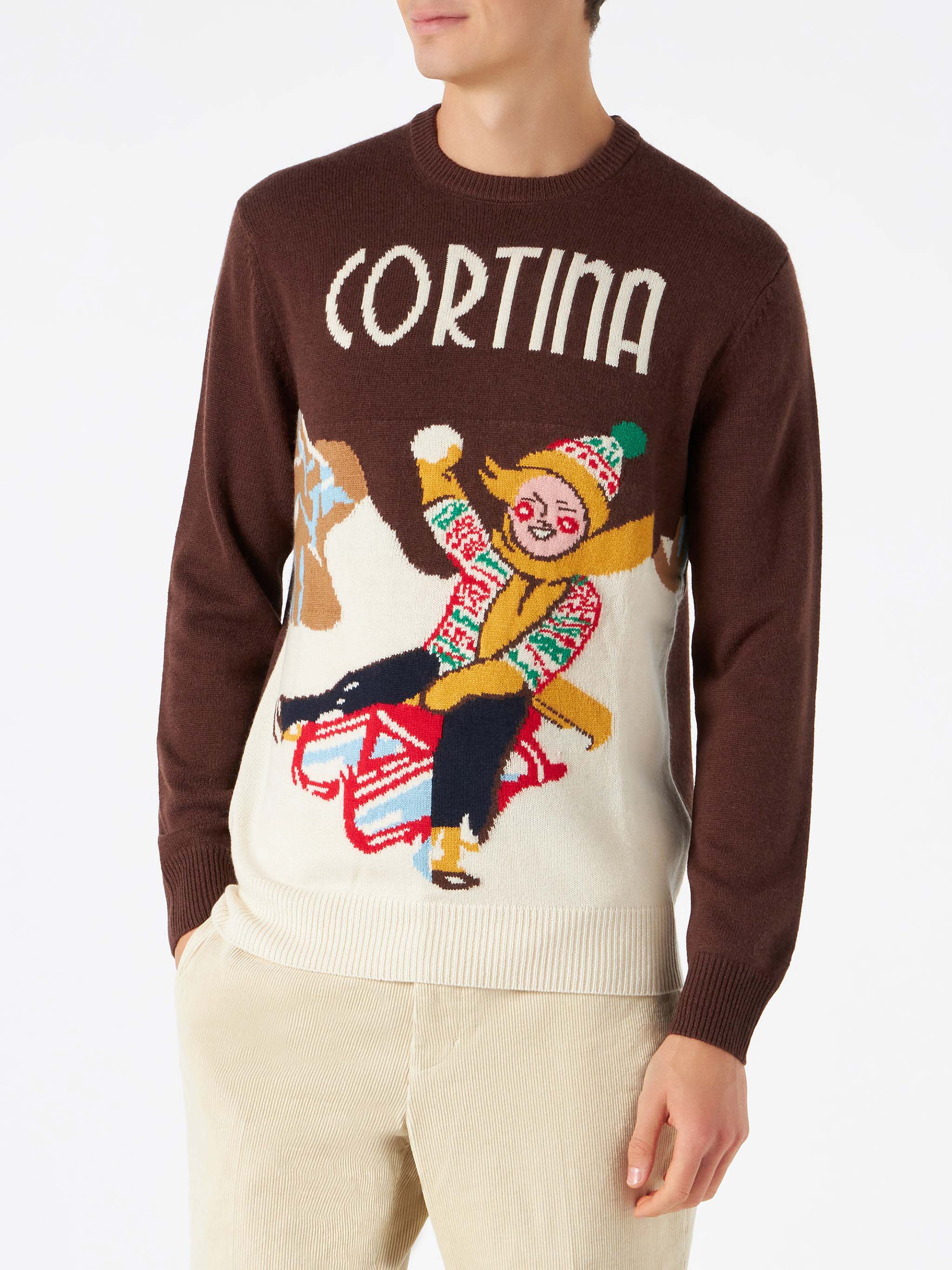 Maglione girocollo con jacquard Cortina postcard - Image 2