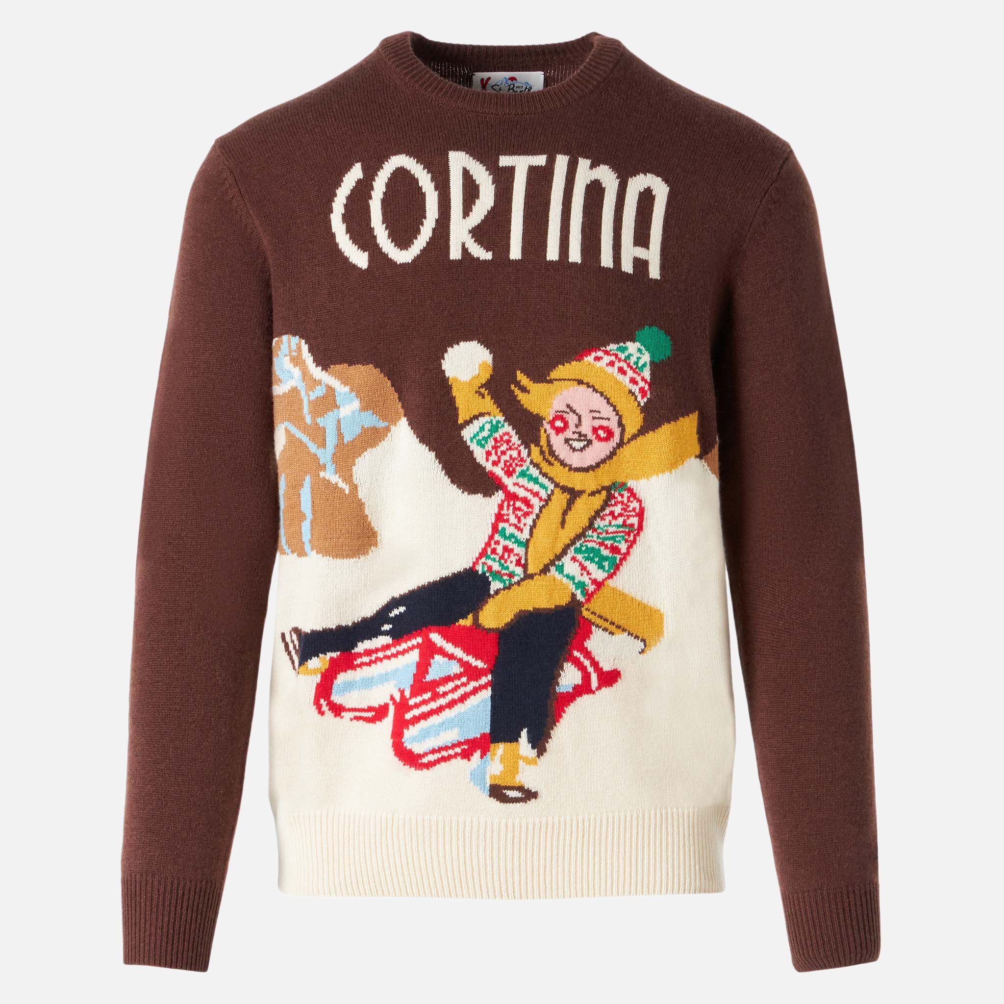 Maglione girocollo con jacquard Cortina postcard - Image 3