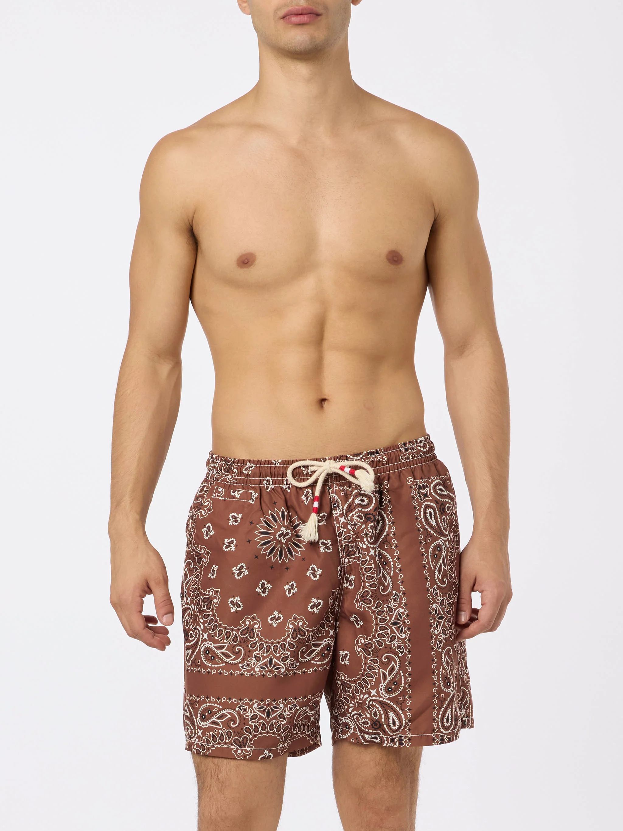 Costume mare Caprese stampa bandana marrone - Image 3