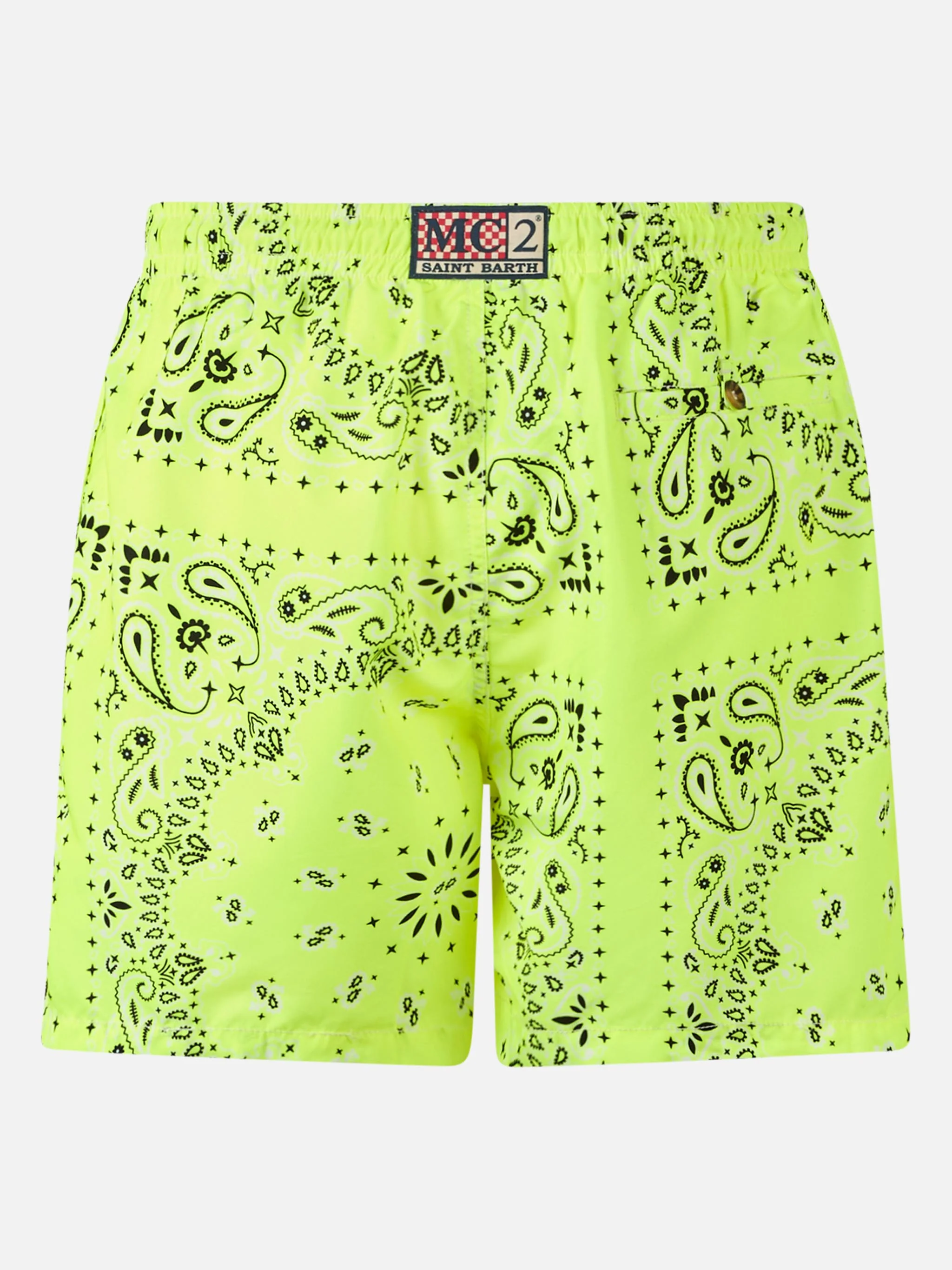 Costume mare Caprese stampa bandana giallo fluo - Image 2