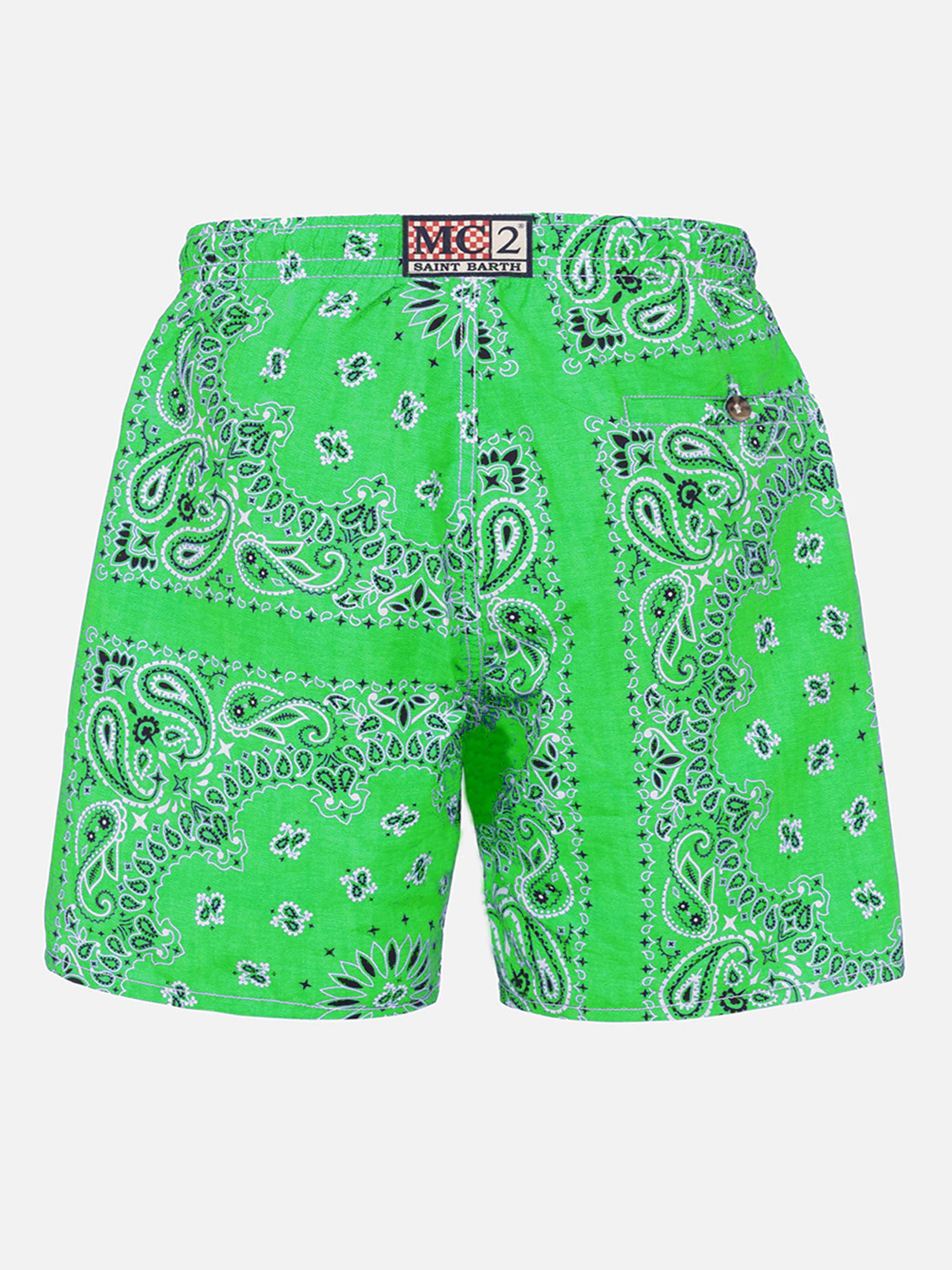Costume mare Caprese stampa bandana verde - Image 2