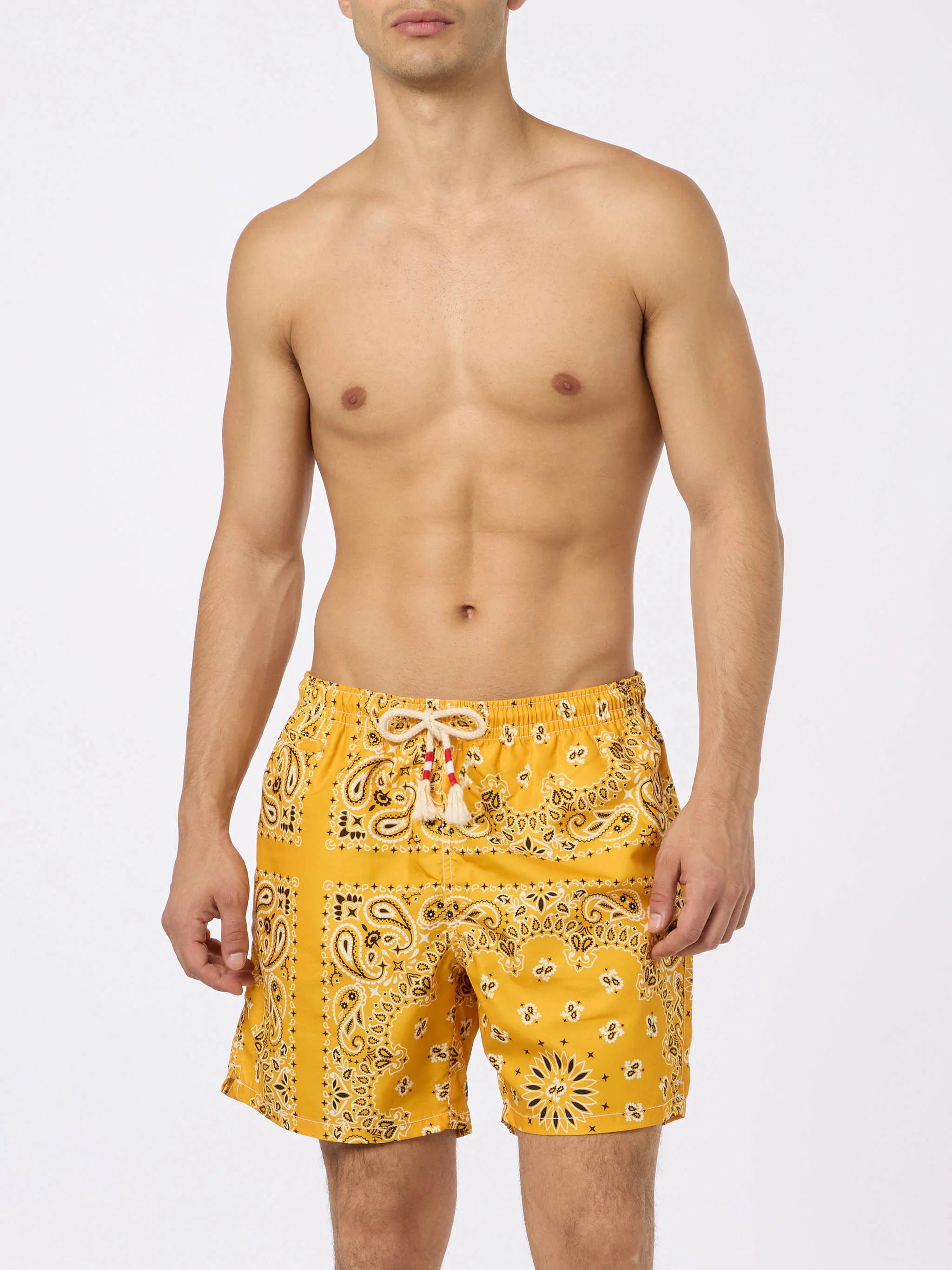 Costume mare Caprese stampa bandana ocra - Image 3