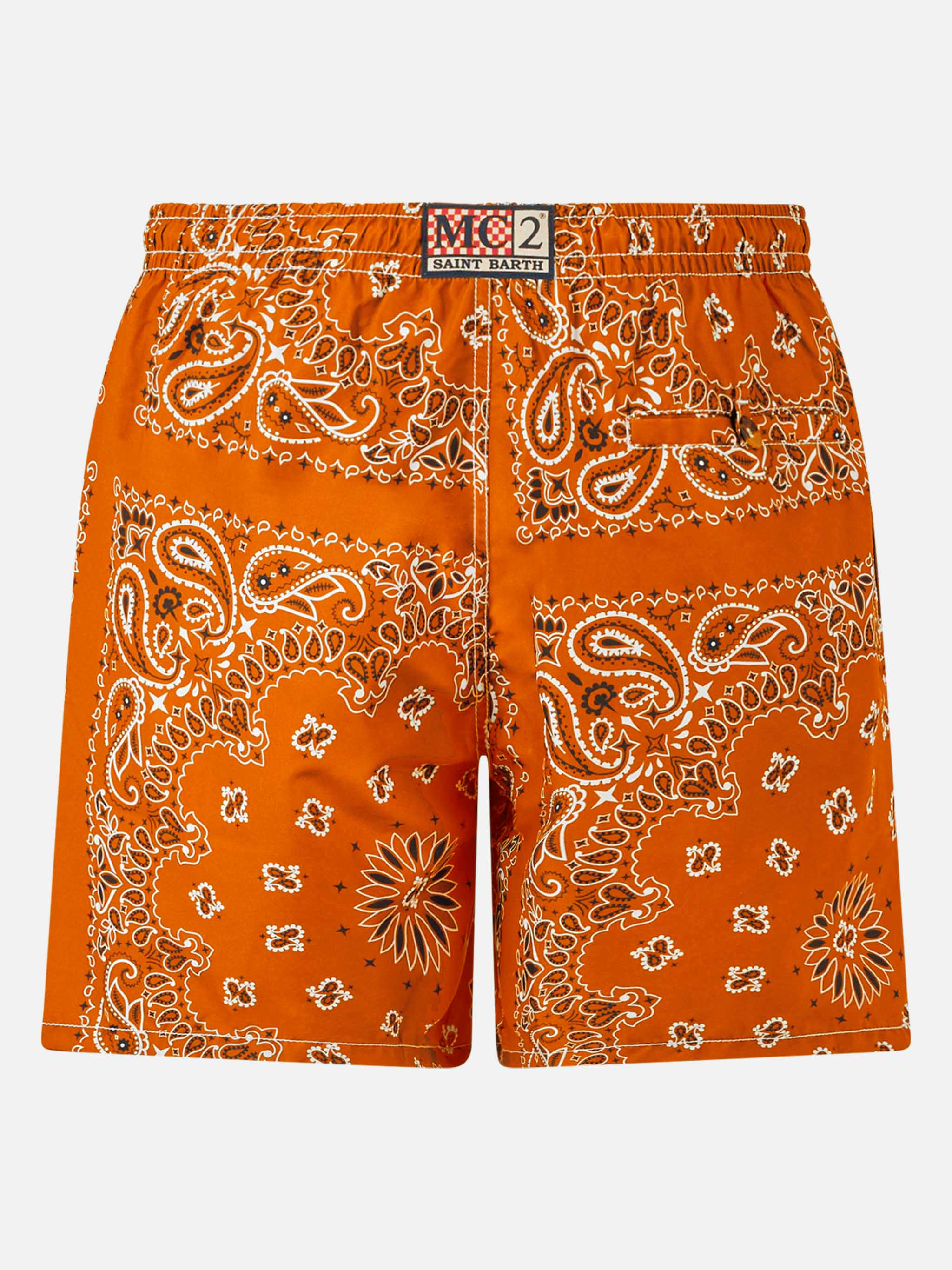 Costume mare Caprese stampa bandana arancione - Image 2