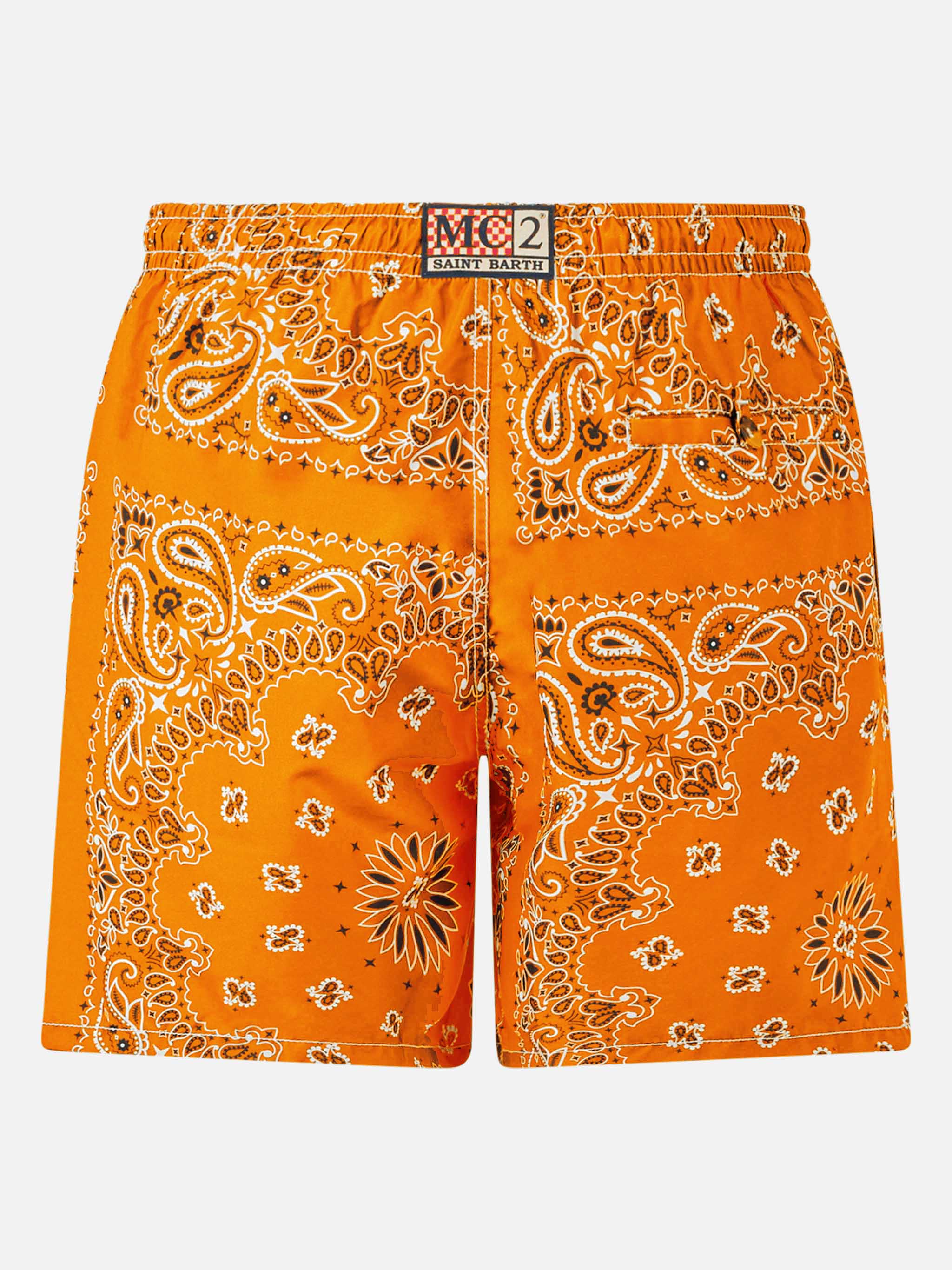Costume mare Caprese stampa bandana arancione - Image 2