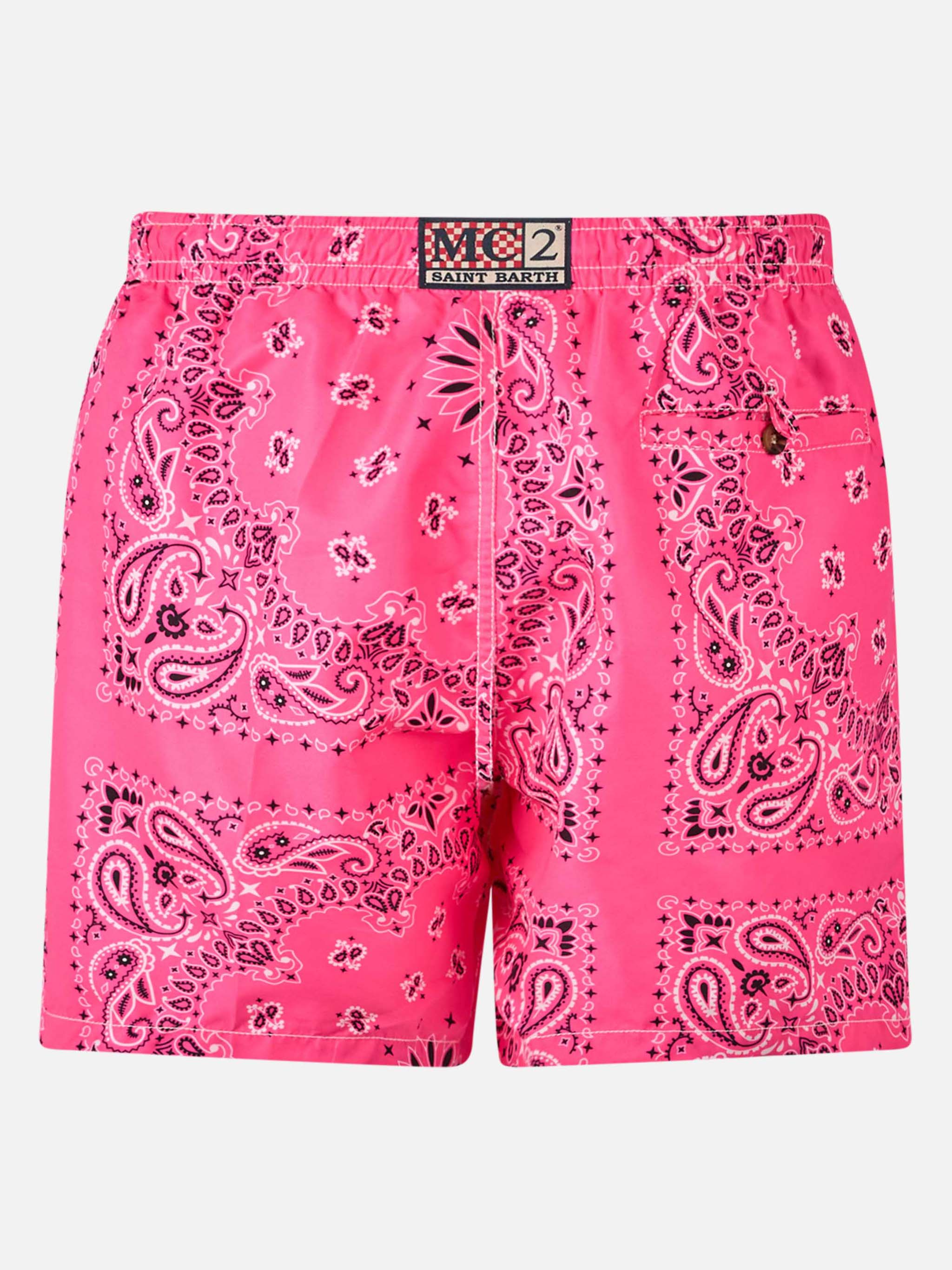 Costume mare Caprese stampa bandana rosa - Image 2