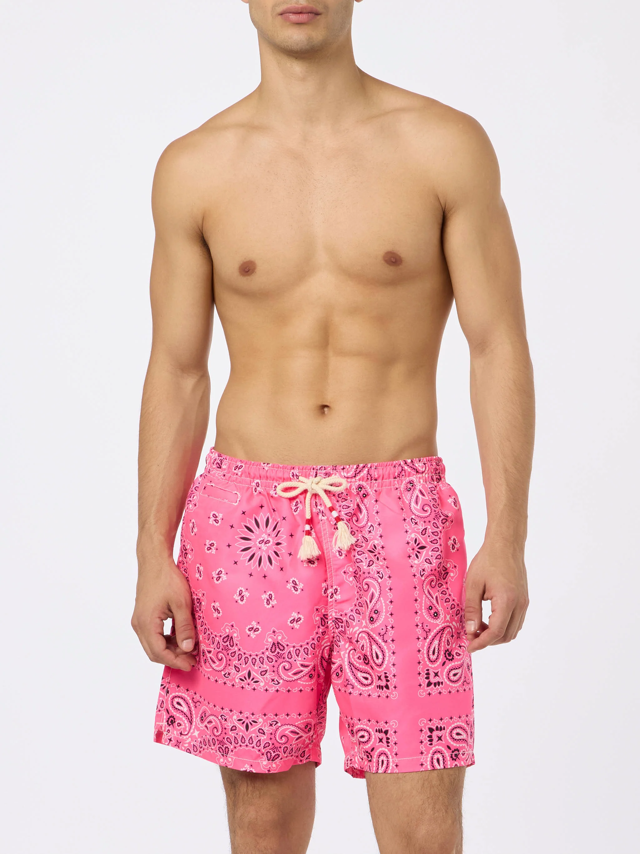 Costume mare Caprese stampa bandana rosa - Image 3