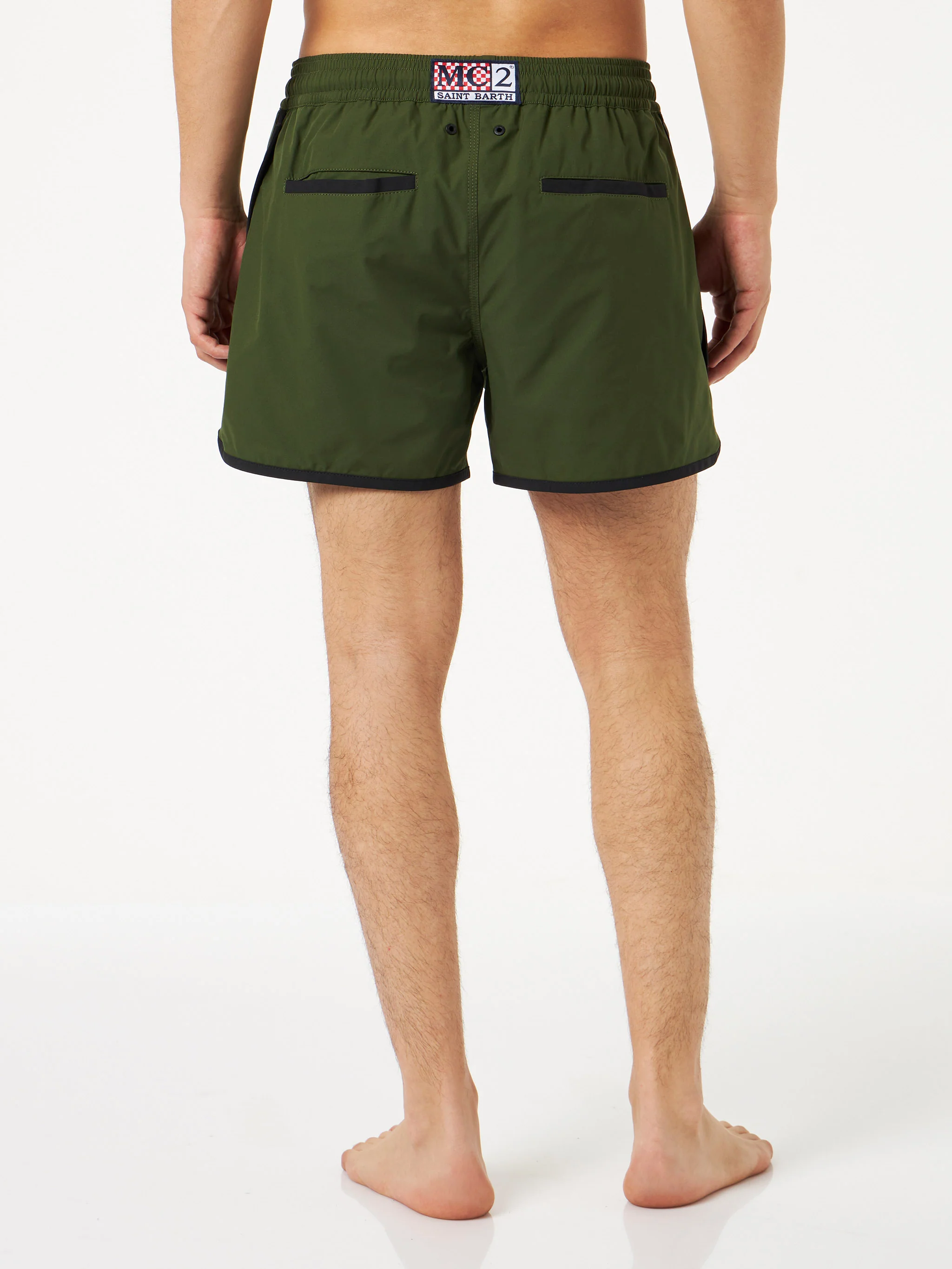 Costume mare Alphaclub in tessuto tecnico verde militare - Image 4