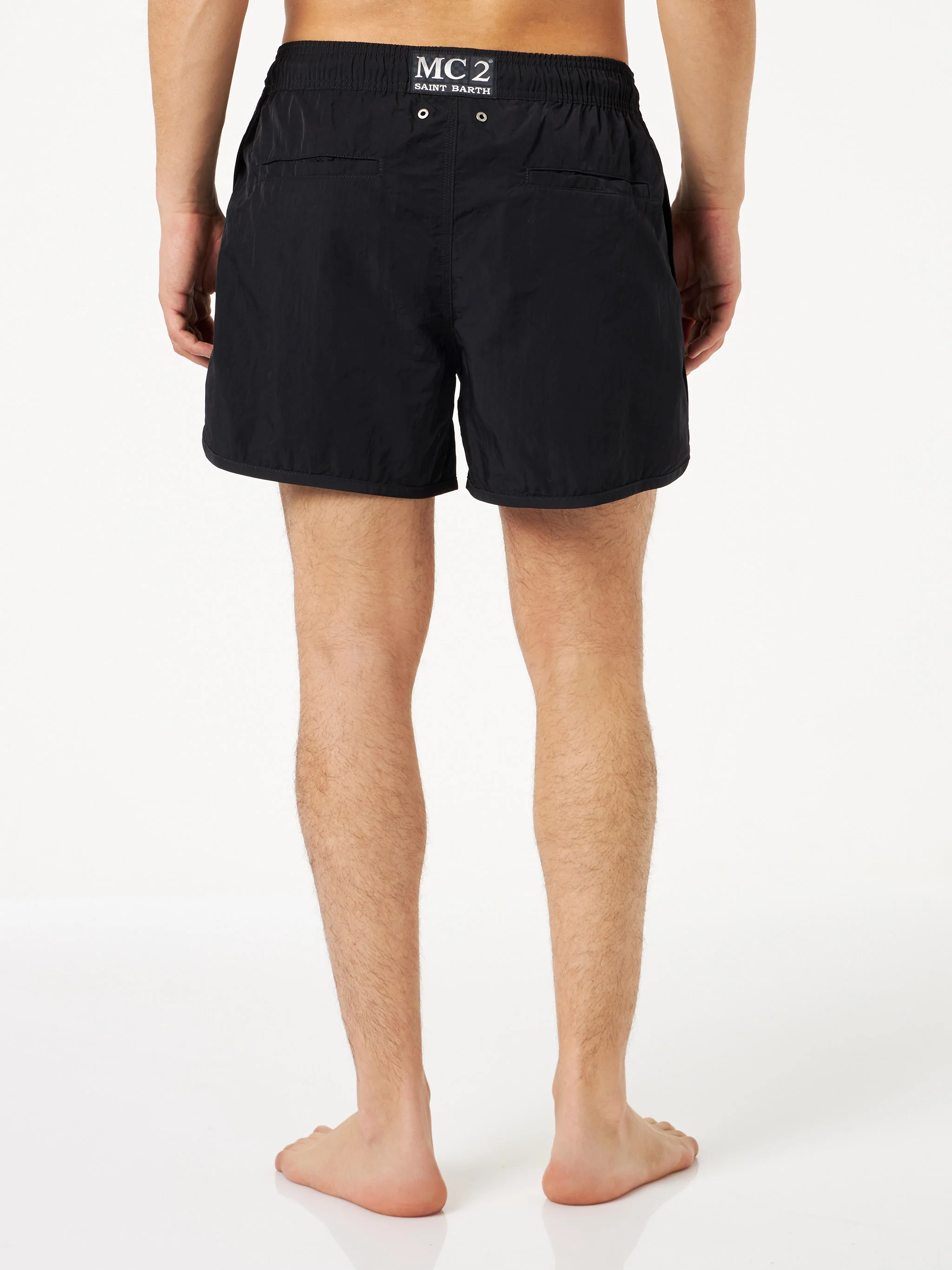 Costume mare Alphaclub nero con logo laterale - Image 3