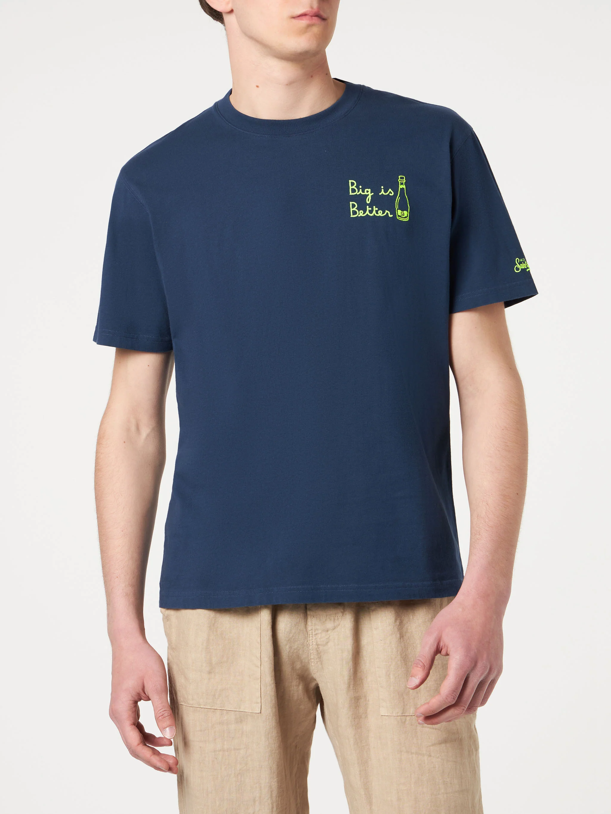 T-shirt Portofino cotone blu navy ricamo Big is Better - Image 3