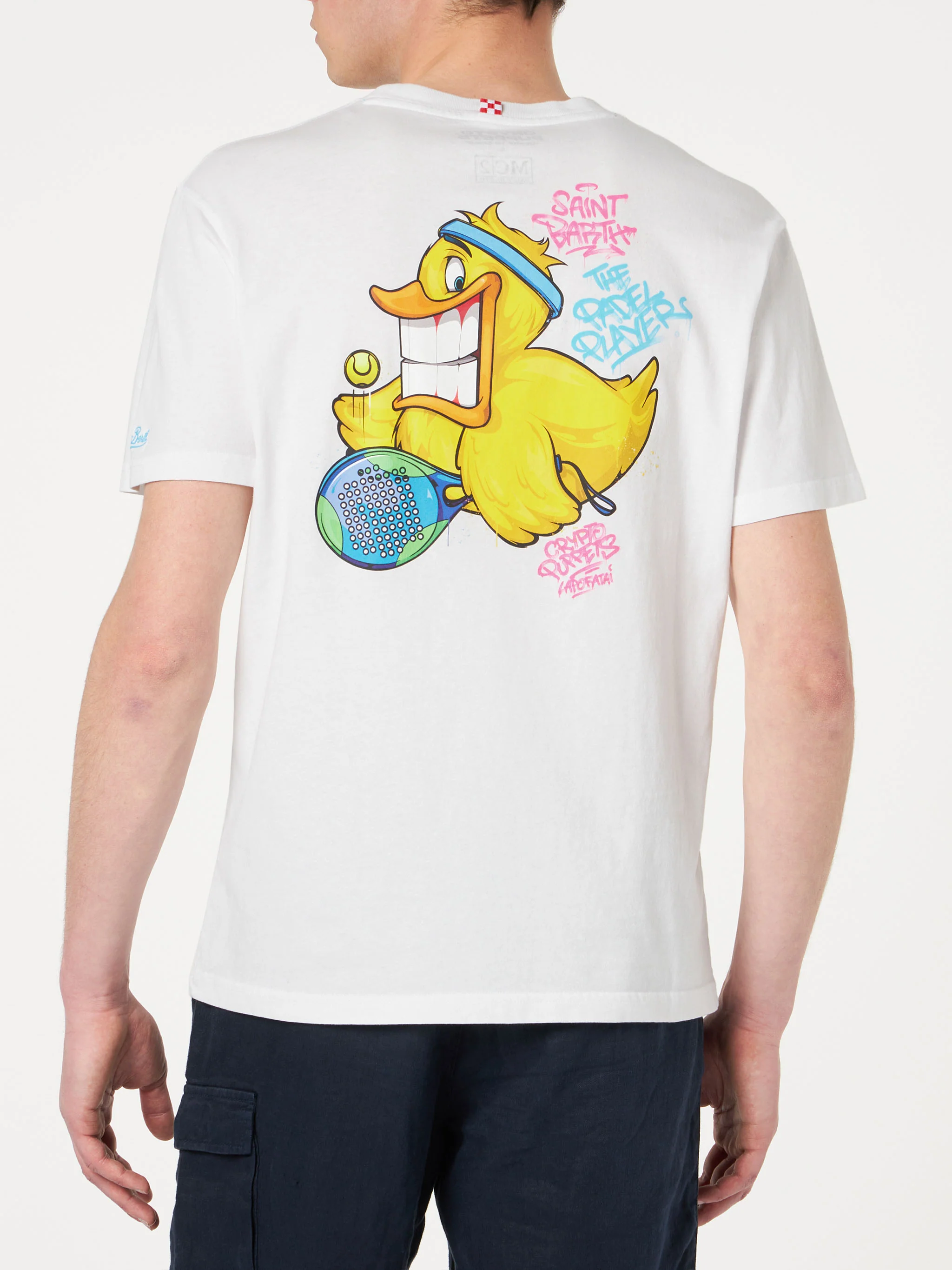 T-shirt Portofino cotone Crypto duck padel bianco | Special Edition - Image 3