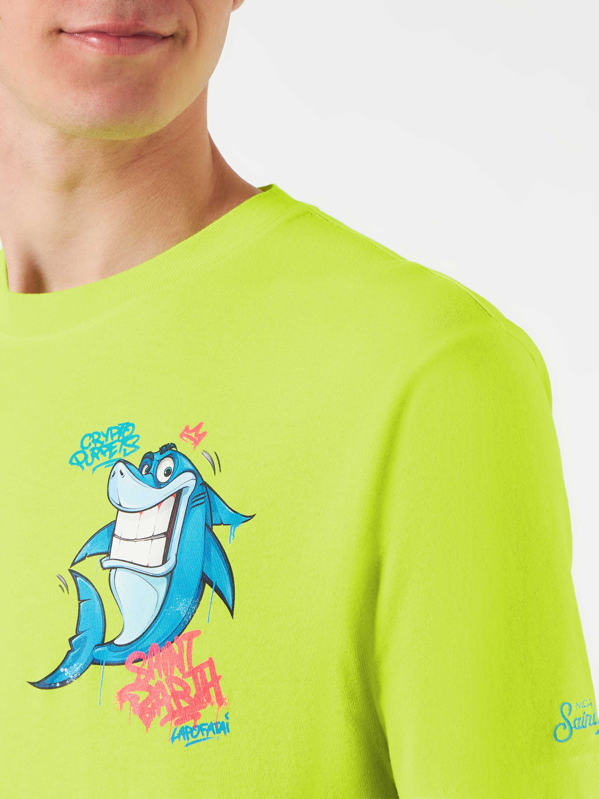 T-shirt Portofino cotone Crypto shark giallo fluo | Special Edition - Image 2