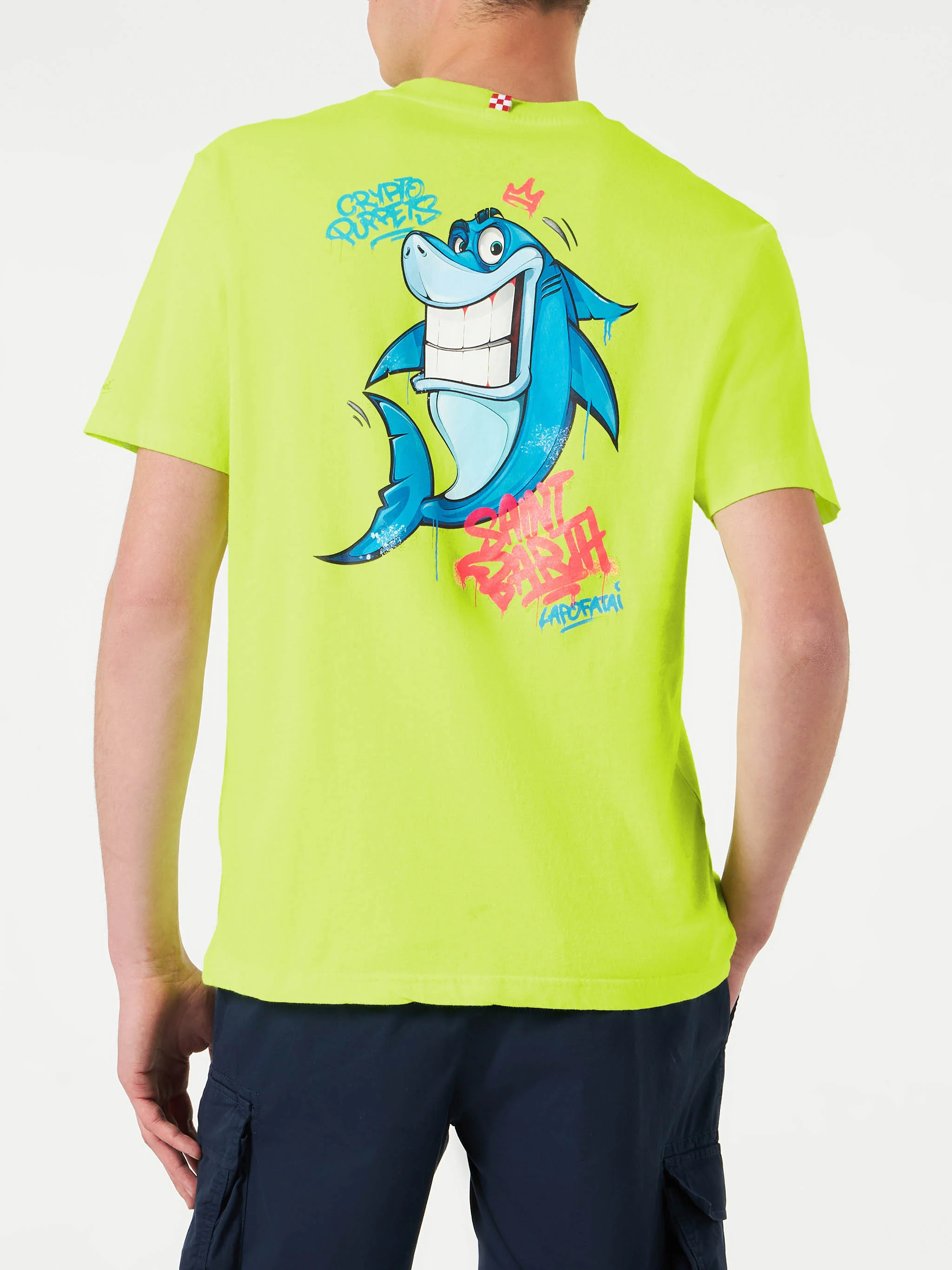 T-shirt Portofino cotone Crypto shark giallo fluo | Special Edition - Image 3