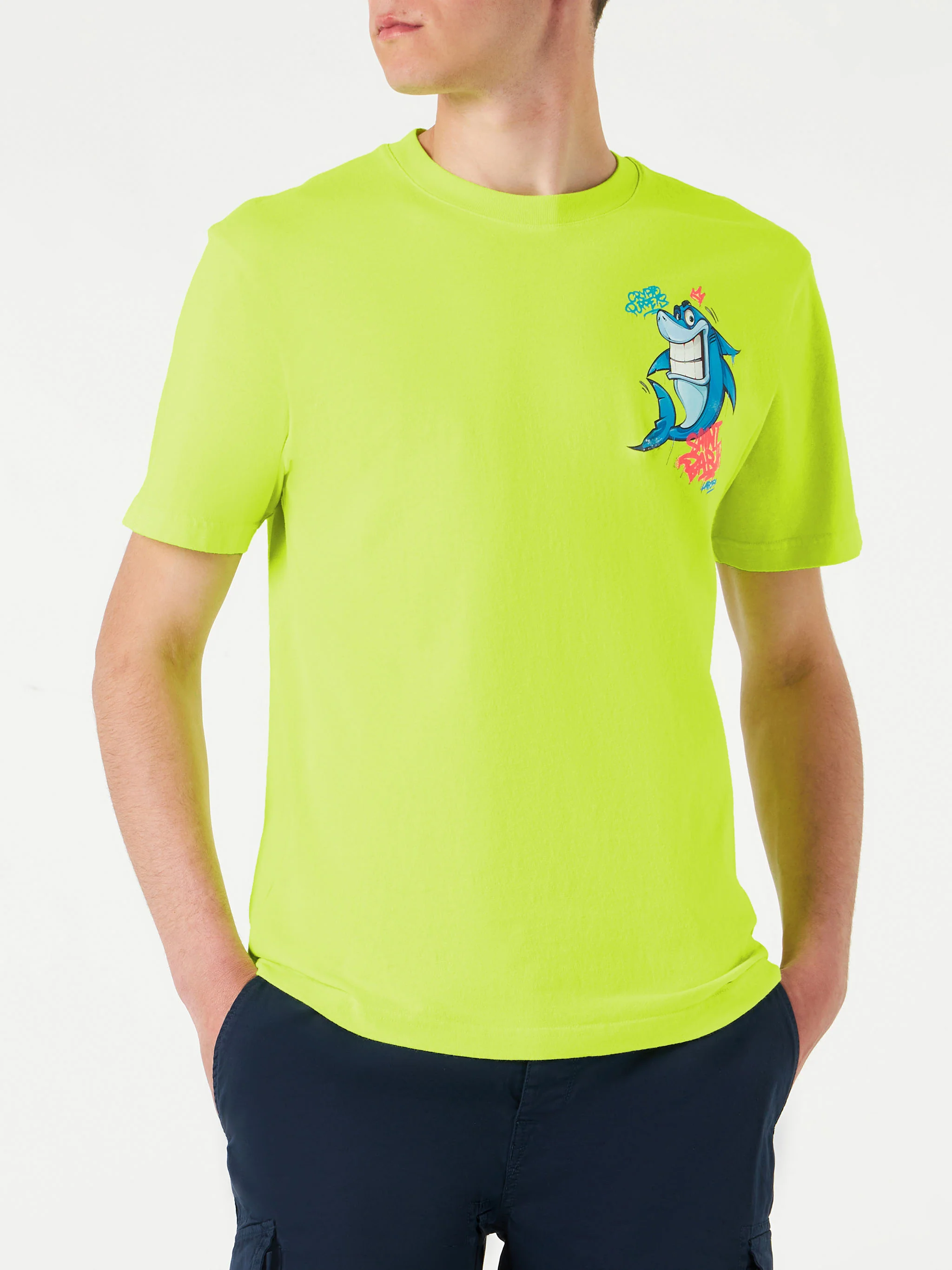 T-shirt Portofino cotone Crypto shark giallo fluo | Special Edition - Image 4