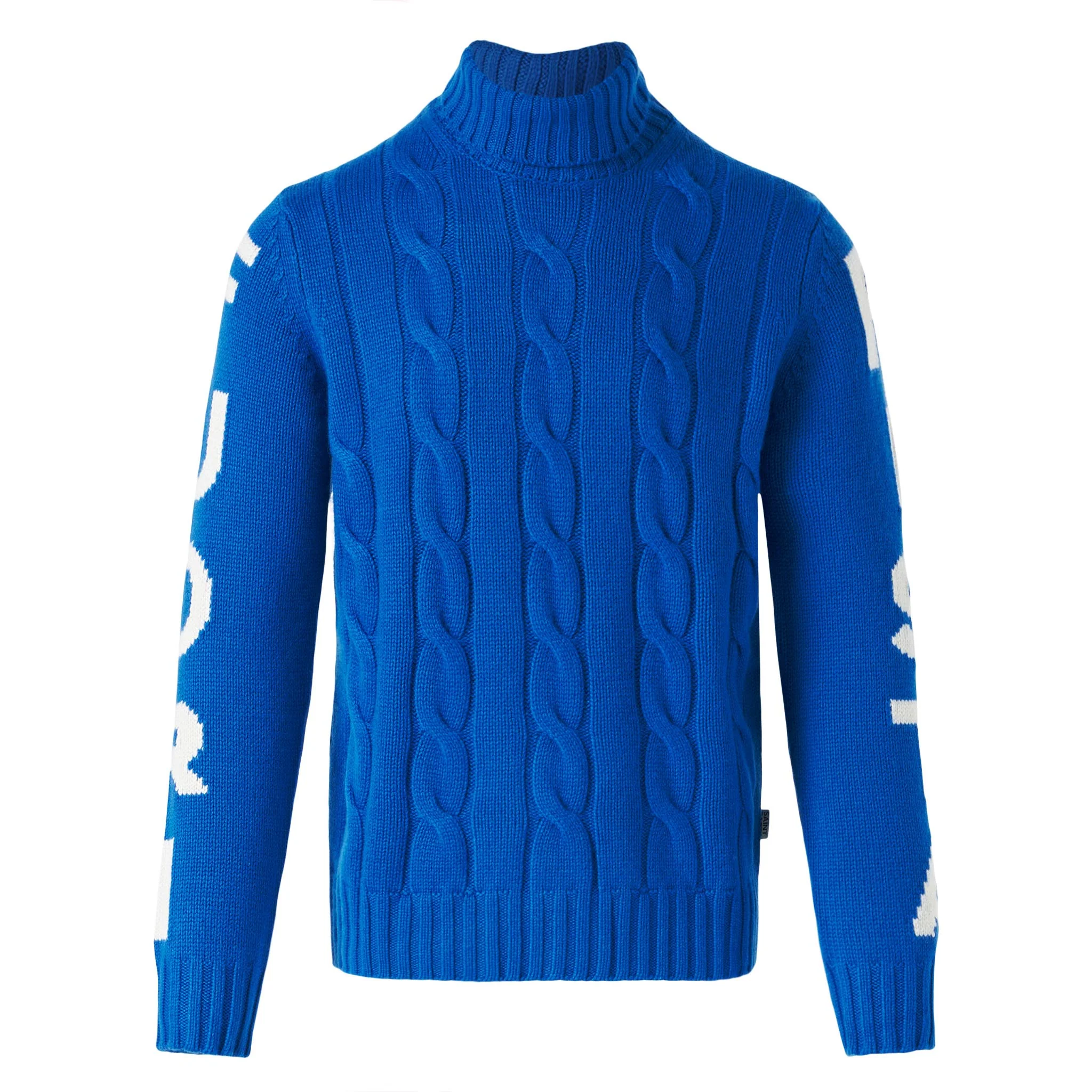 Maglia Fisherman collo alto con jacquard Fuori pista blu - Image 4
