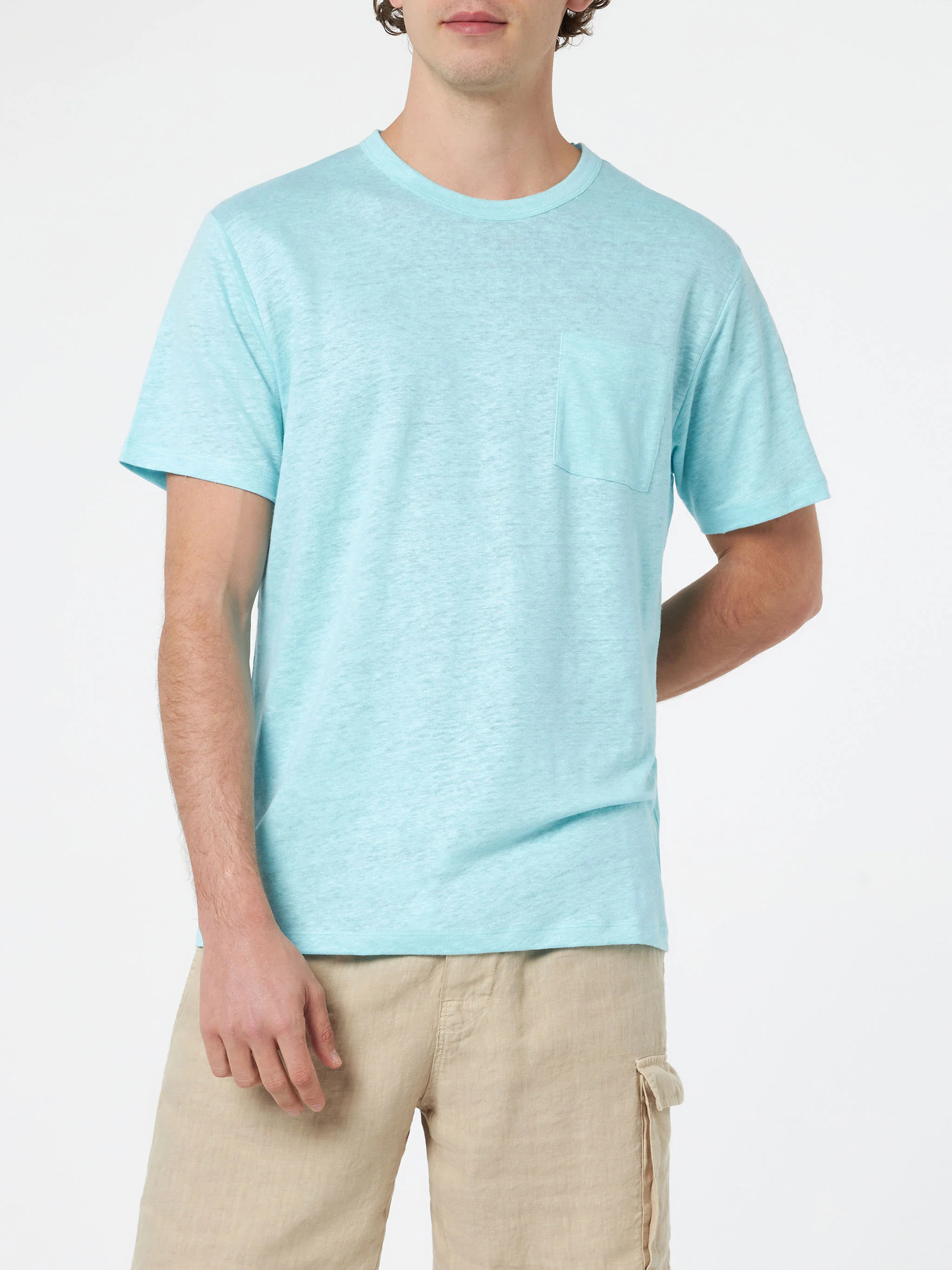 T-shirt Ecstasea in lino jersey verde acqua - Image 2