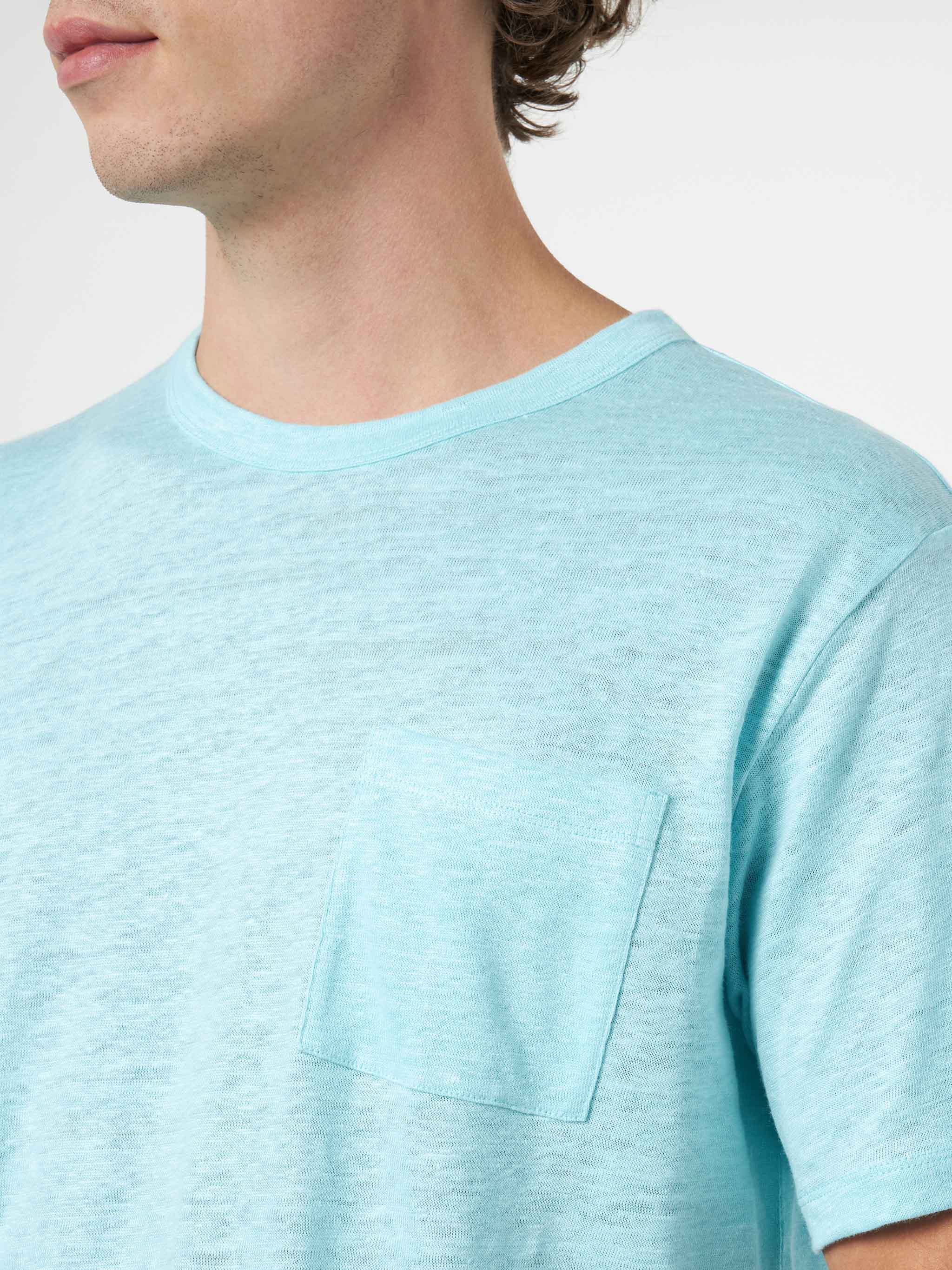T-shirt Ecstasea in lino jersey verde acqua - Image 3