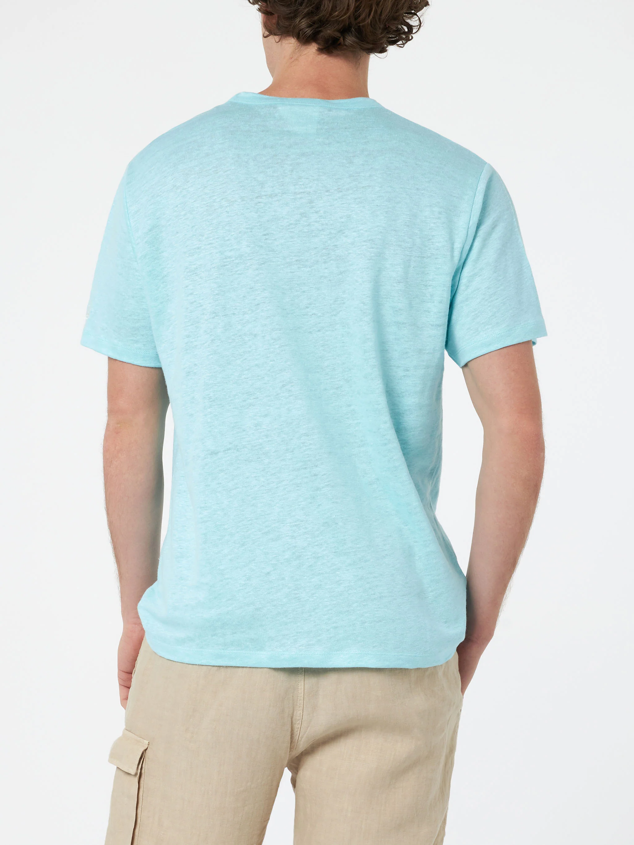T-shirt Ecstasea in lino jersey verde acqua - Image 4