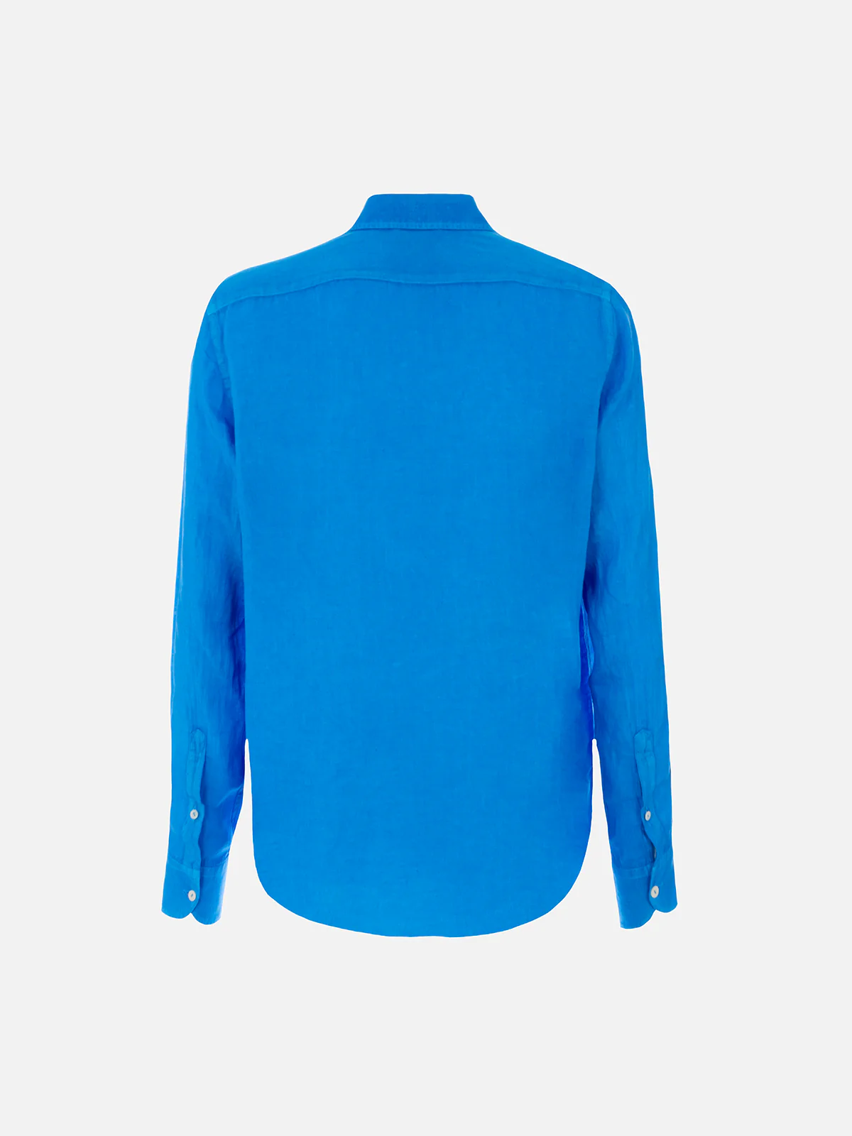 Camicia Pamplona in lino stampa watercolor bluette - Image 5