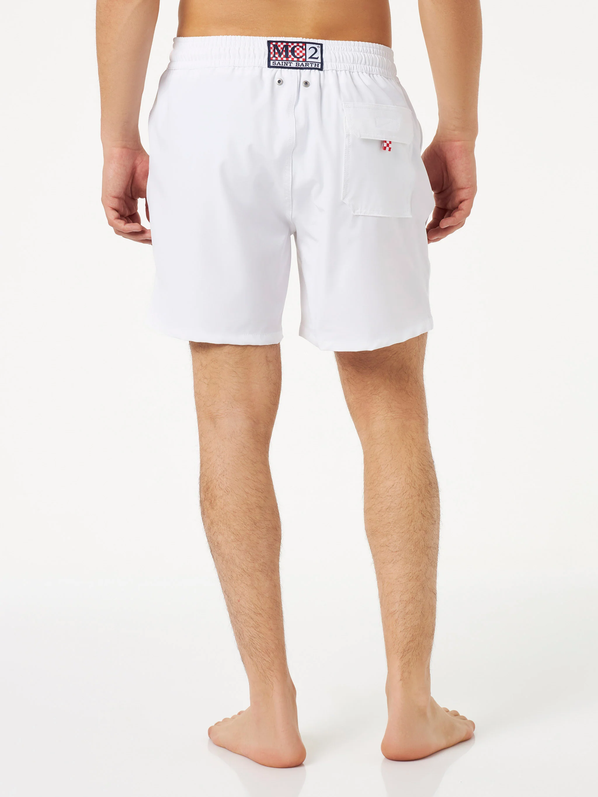 Costume mare Comfort bianco con logo a contrasto - Image 4