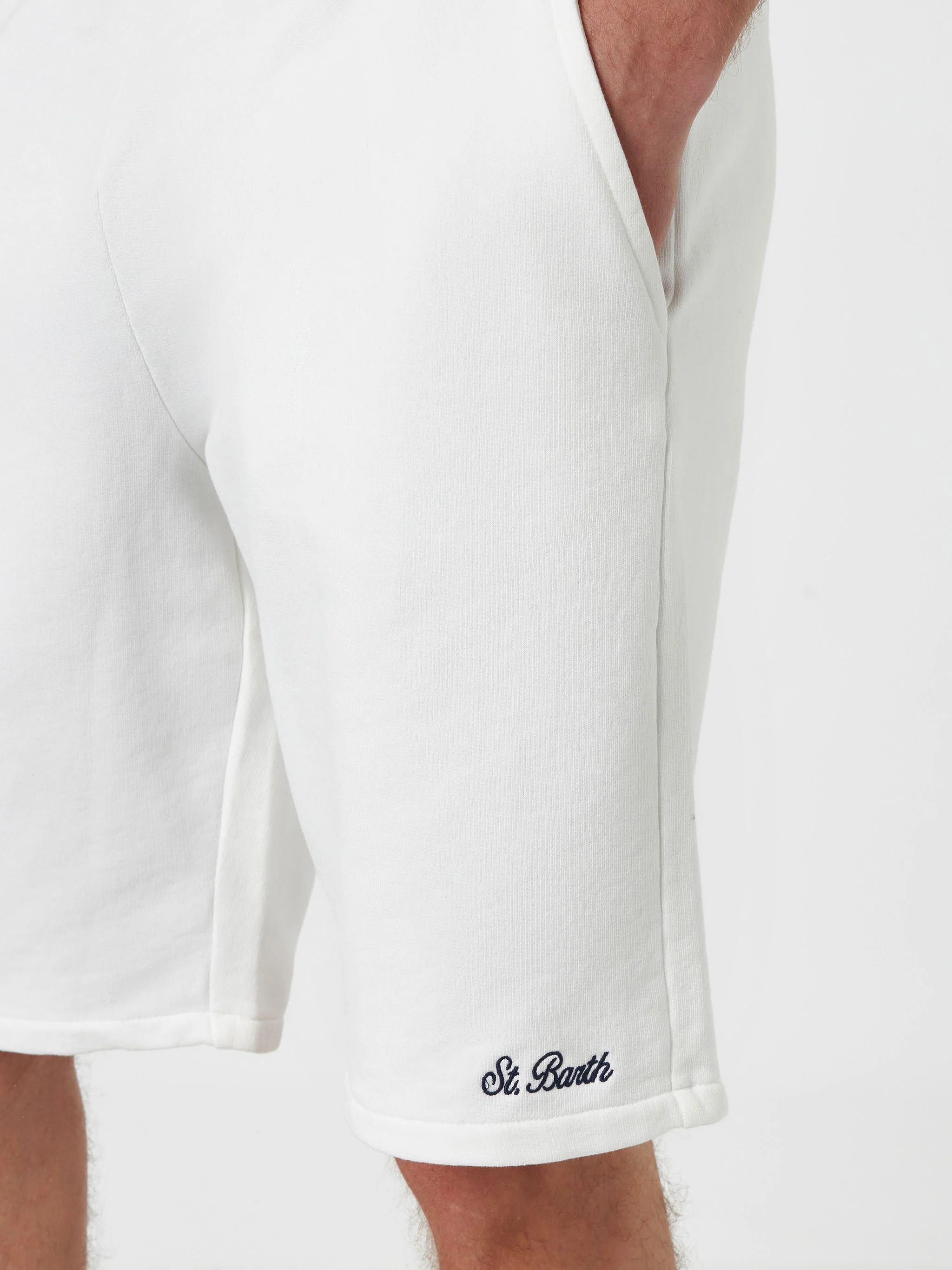 Bermuda Randle in cotone bianco tinta unita - Image 3