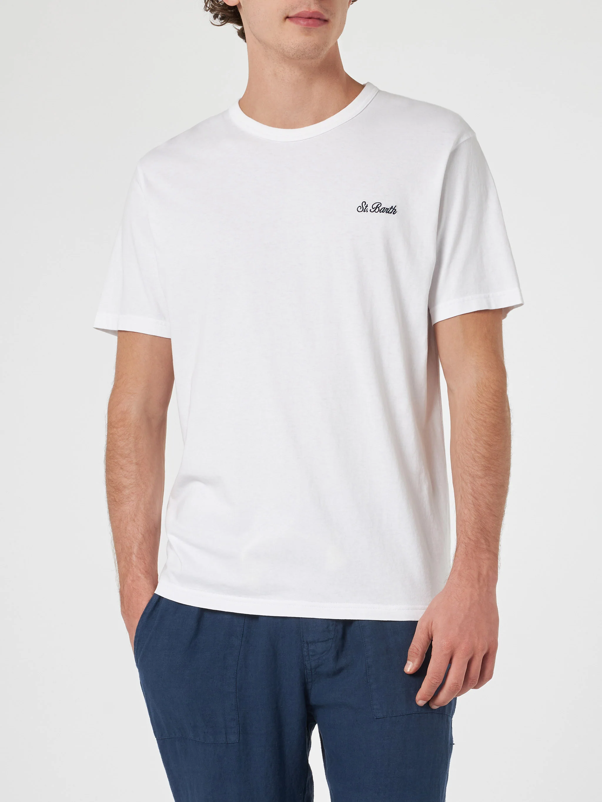 T-shirt Dover in cotone bianco tinta unita - Image 3