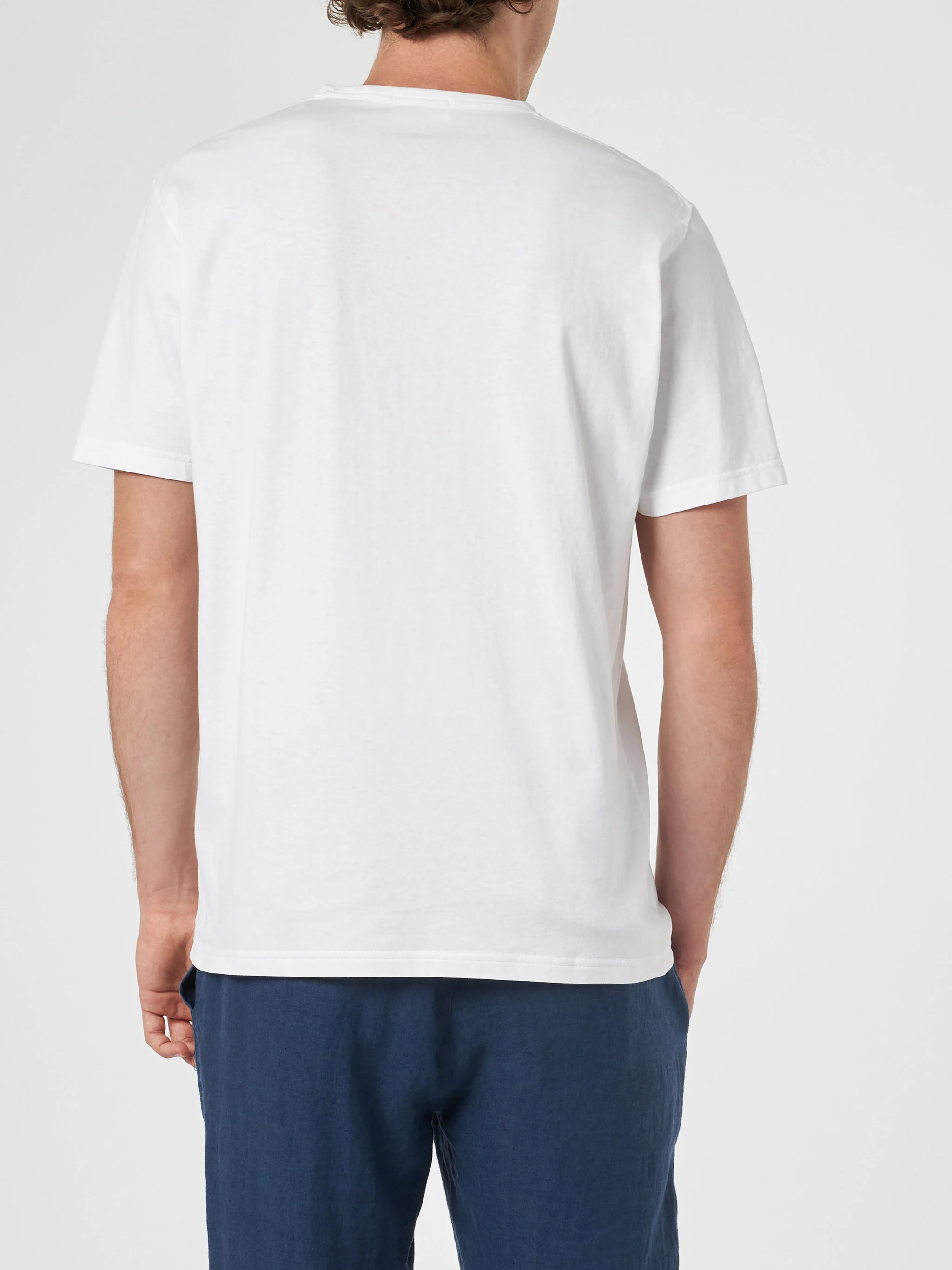T-shirt Dover in cotone bianco tinta unita - Image 4