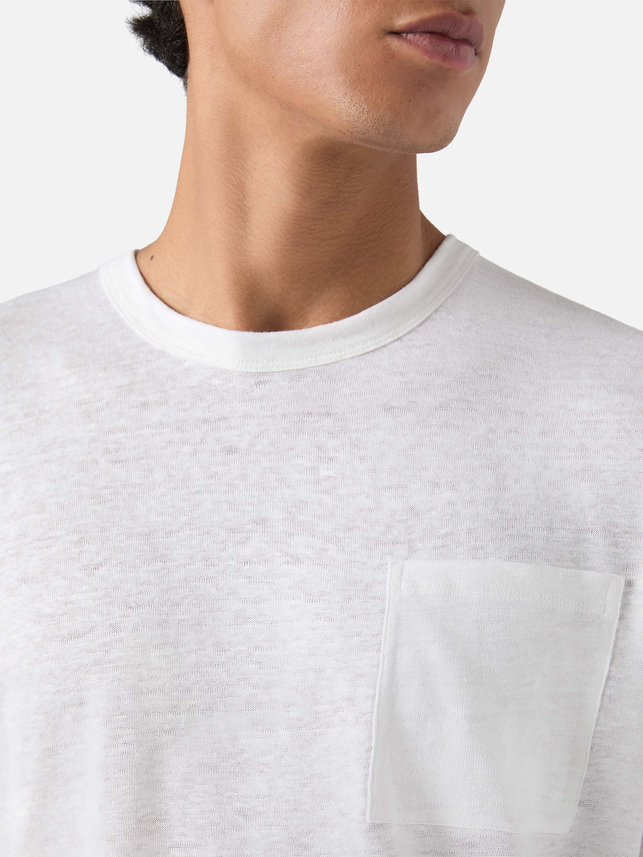 T-shirt Ecstasea in lino bianco tinta unita - Image 3