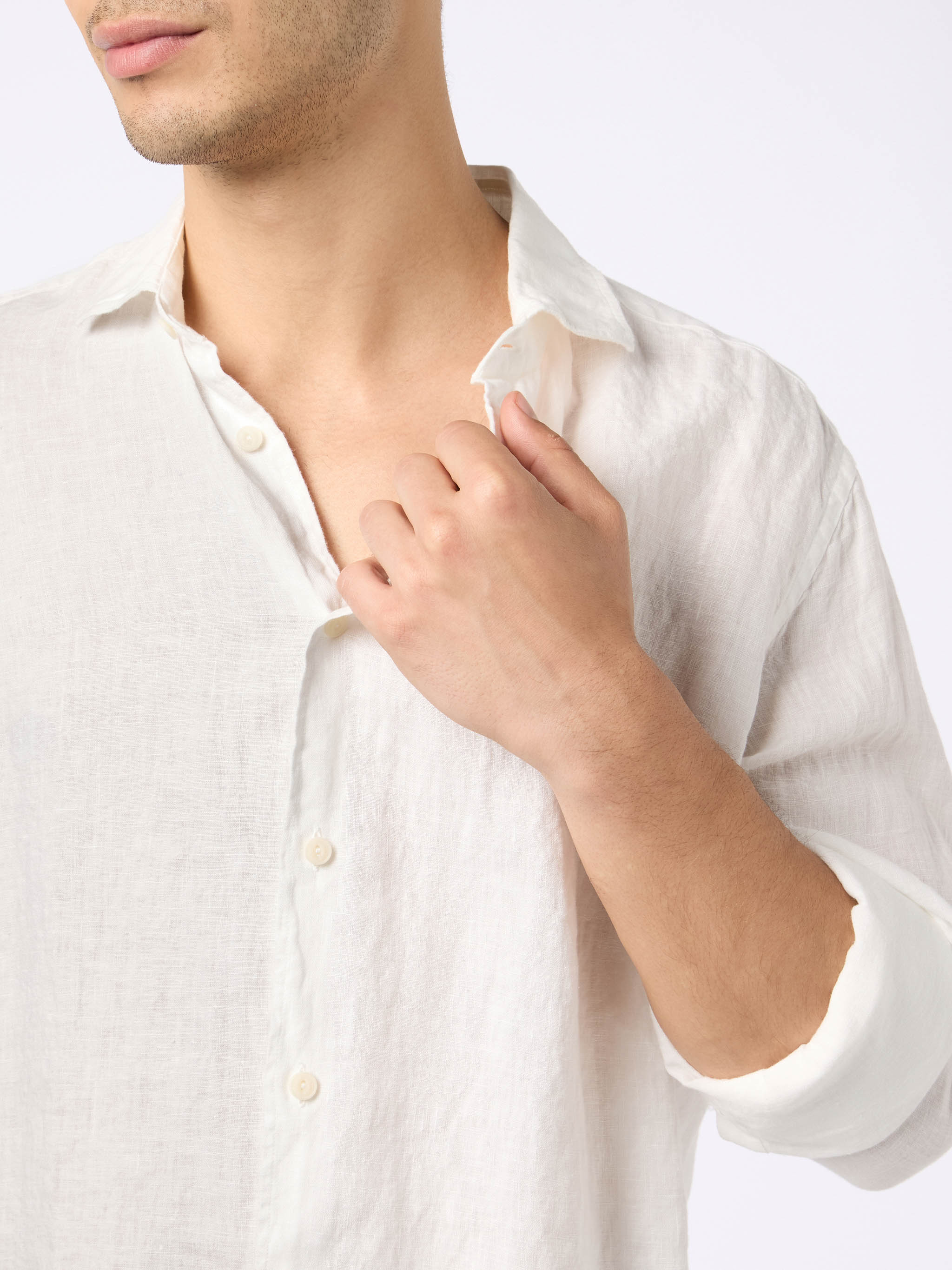 Camicia Pamplona in lino bianco - Image 2