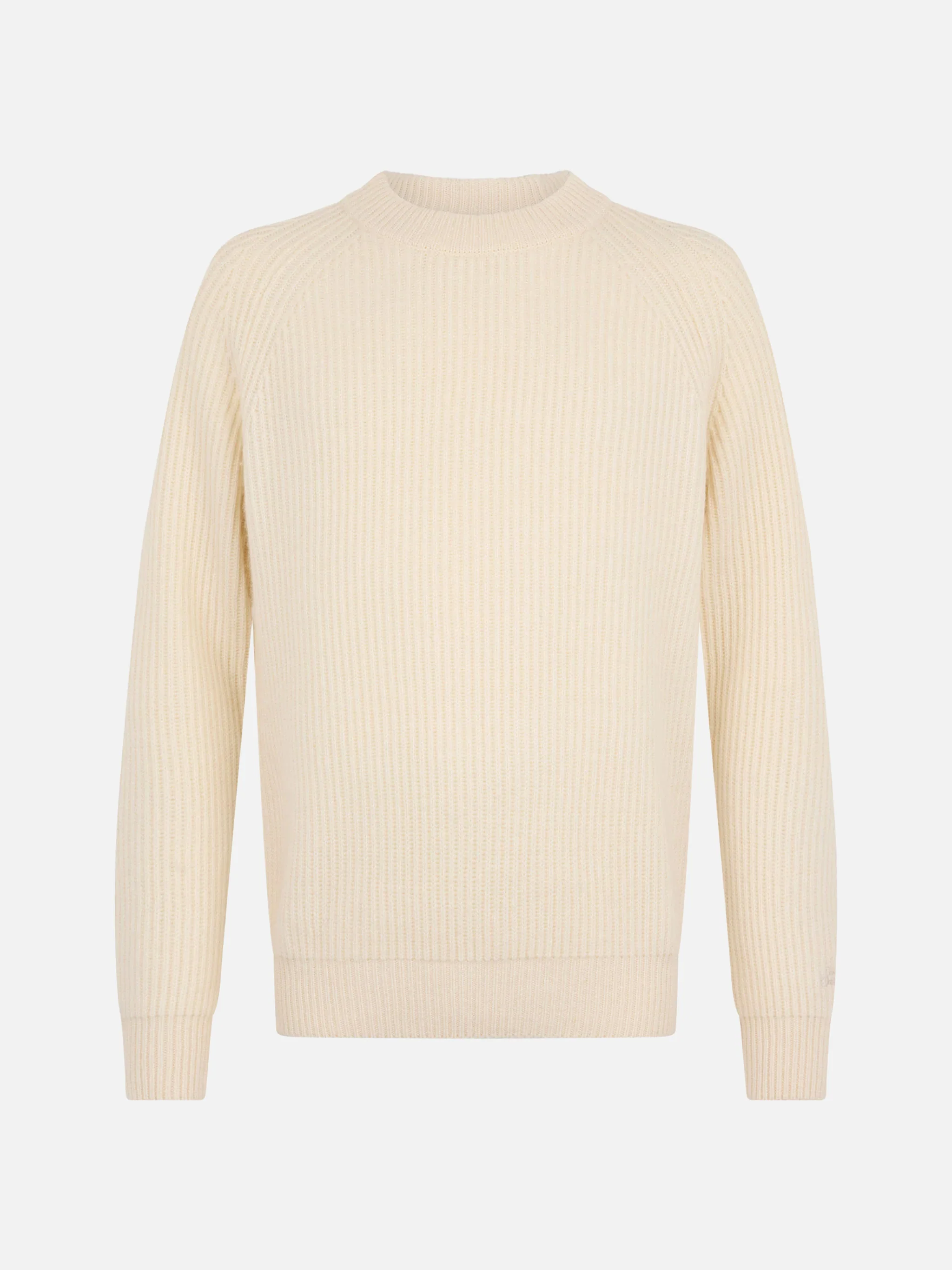 Maglione bianco a coste Marine in MISTO CASHMERE - Image 4