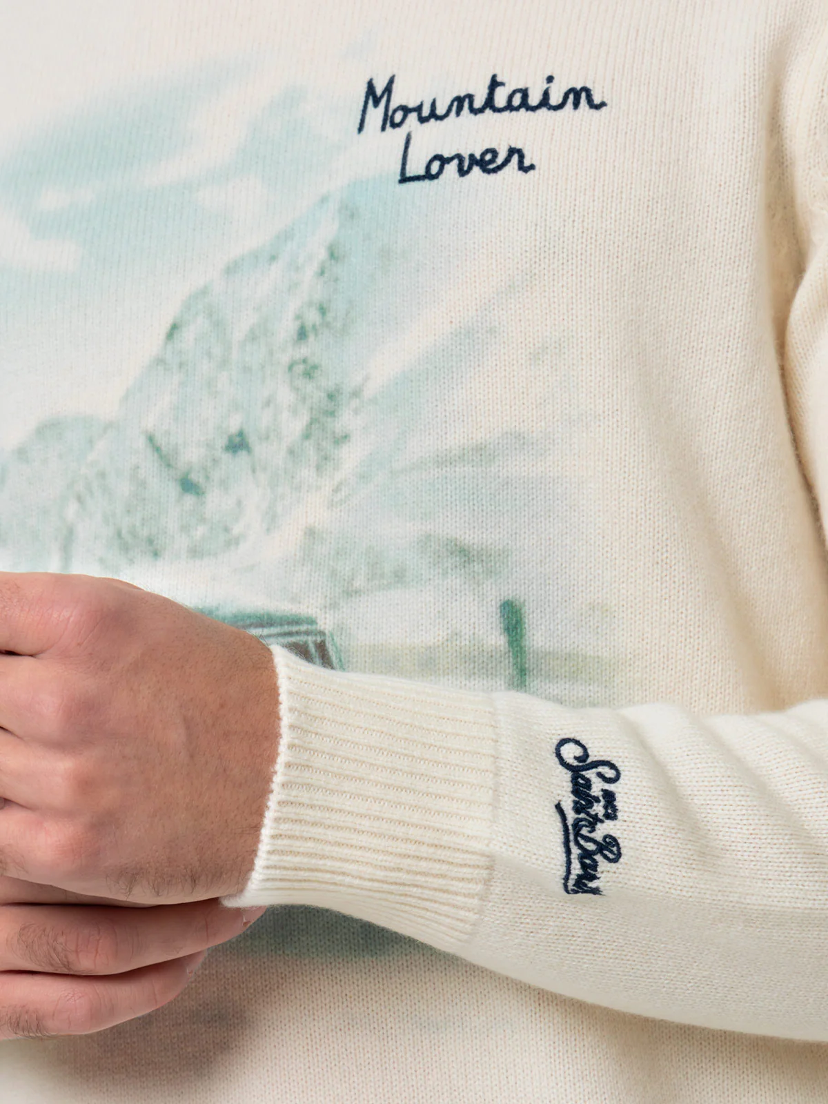 Maglione girocollo Heron con stampa e ricamo Mountain lover - Image 2