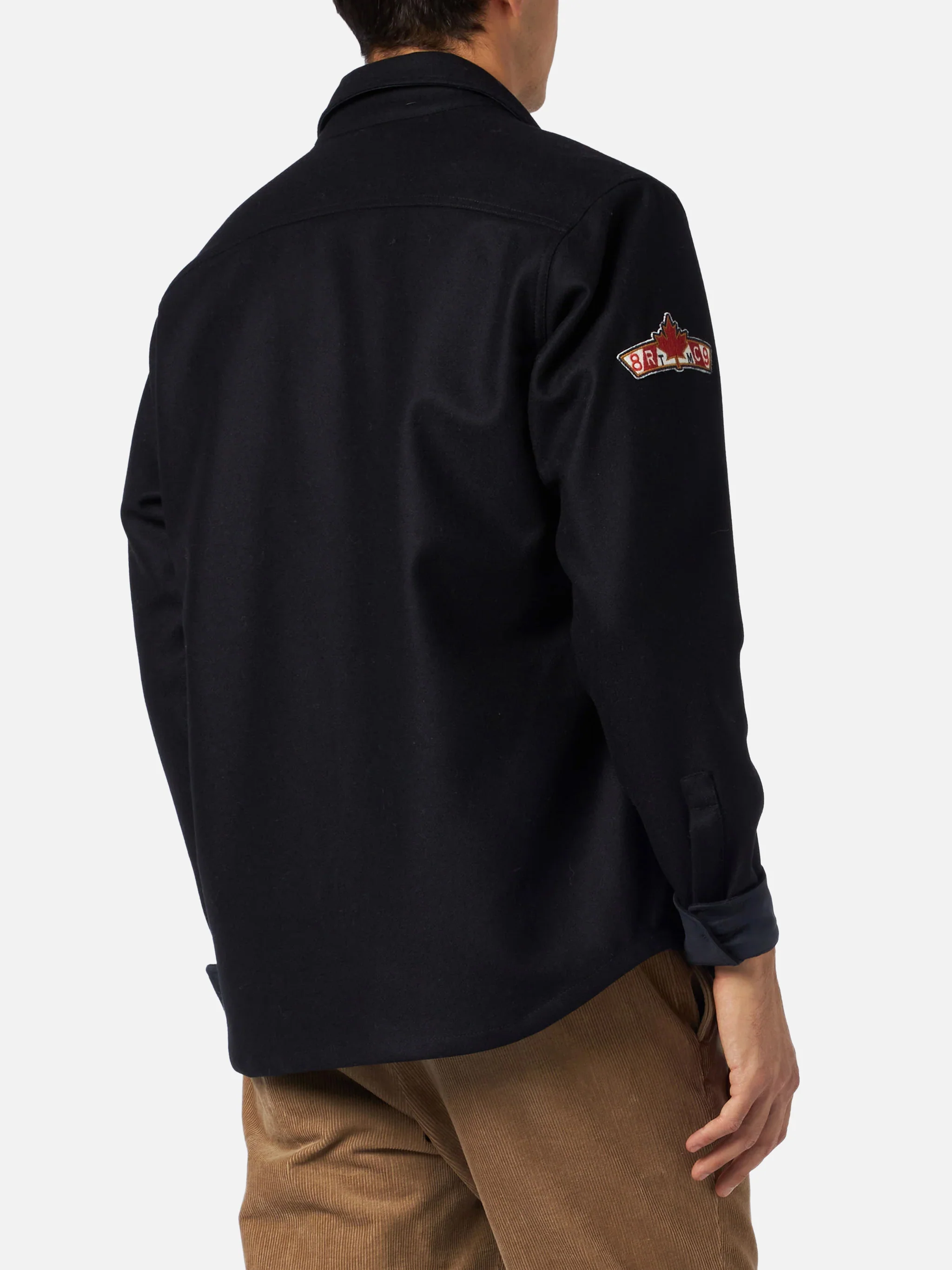 Camicia overshirt Burton in misto lana blu con patch - Image 3
