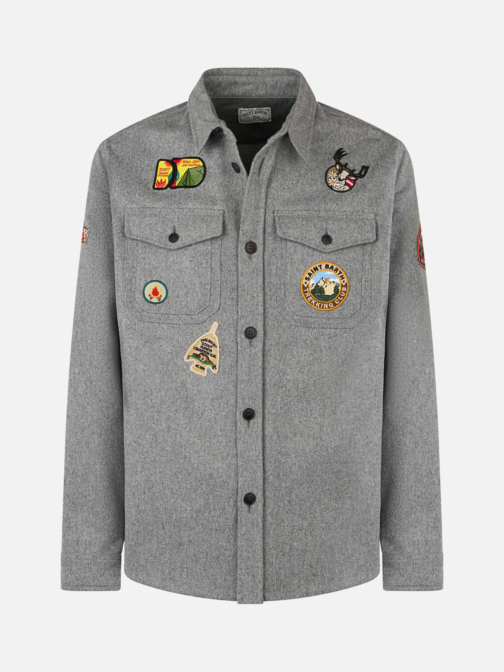 Camicia Burton overshirt lana grigio - Image 4