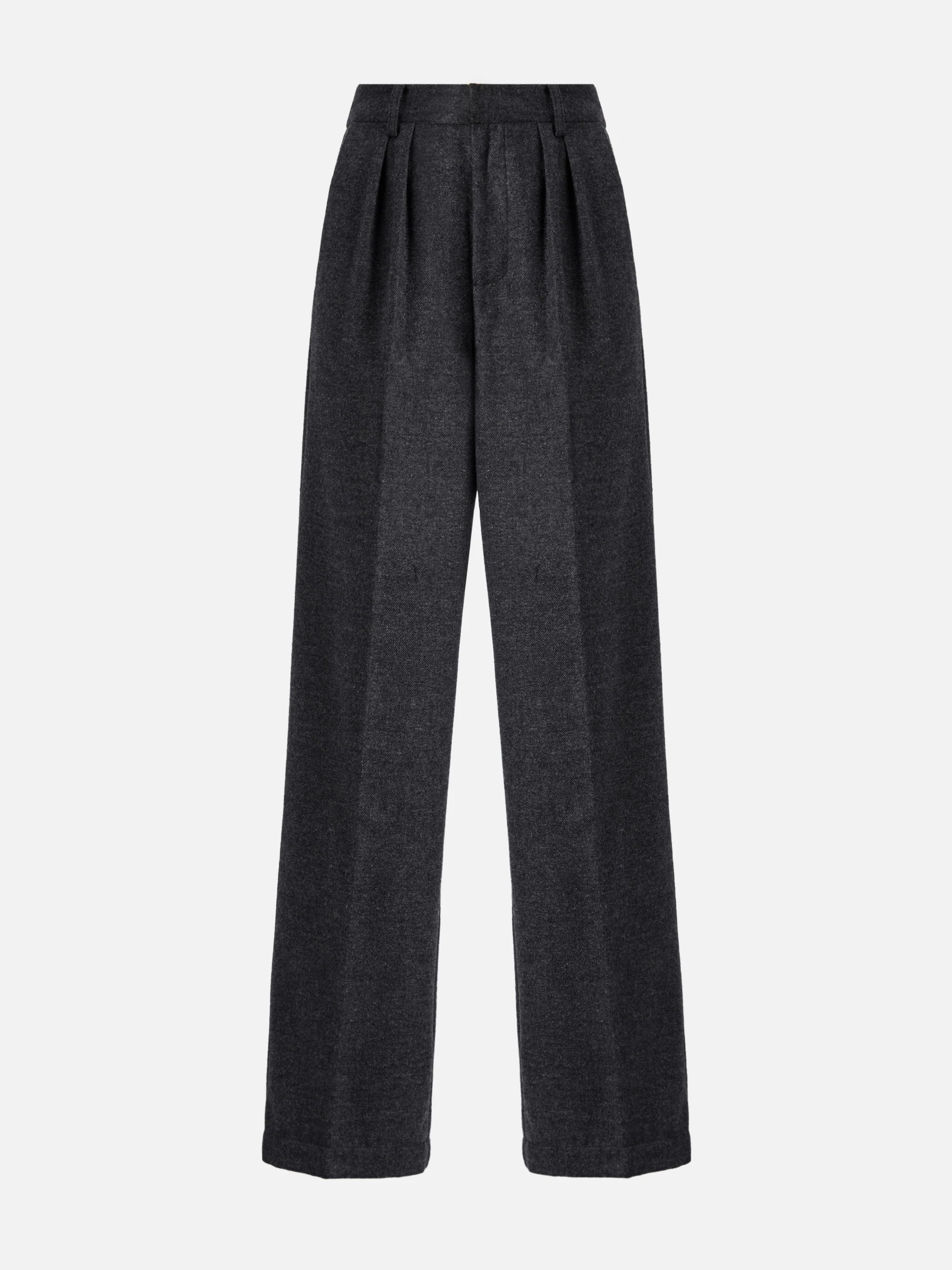 Pantaloni dritti Marcel grigio melange con pinces - Image 4