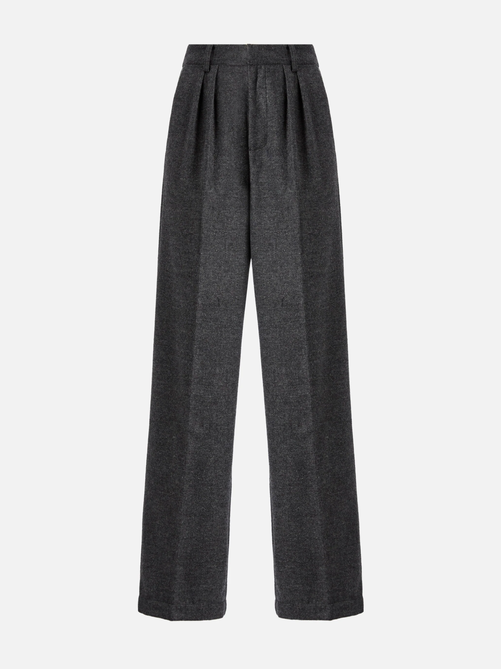 Pantaloni dritti Marcel grigio melange con pinces - Image 5