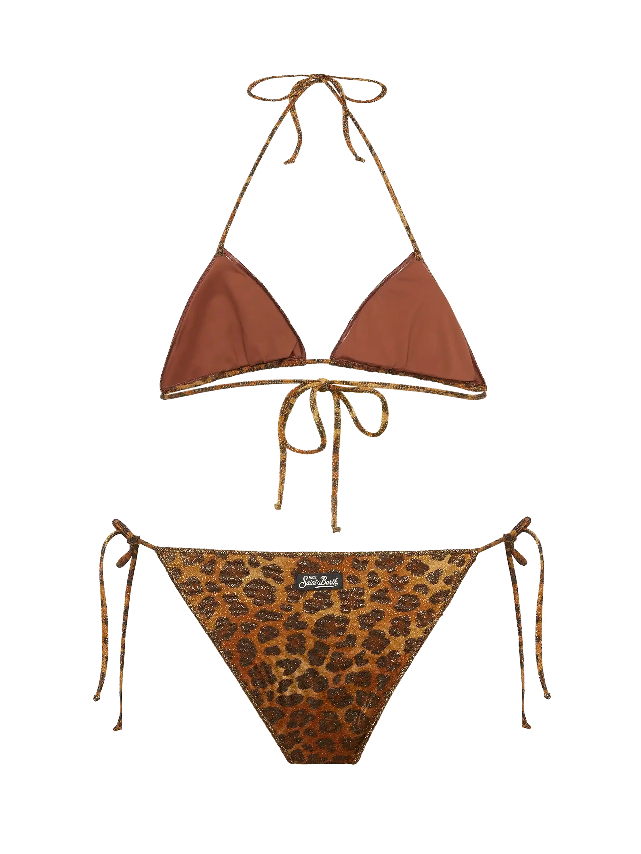 Bikini classico in lurex Leah Marielle con stampa animalier - Image 3