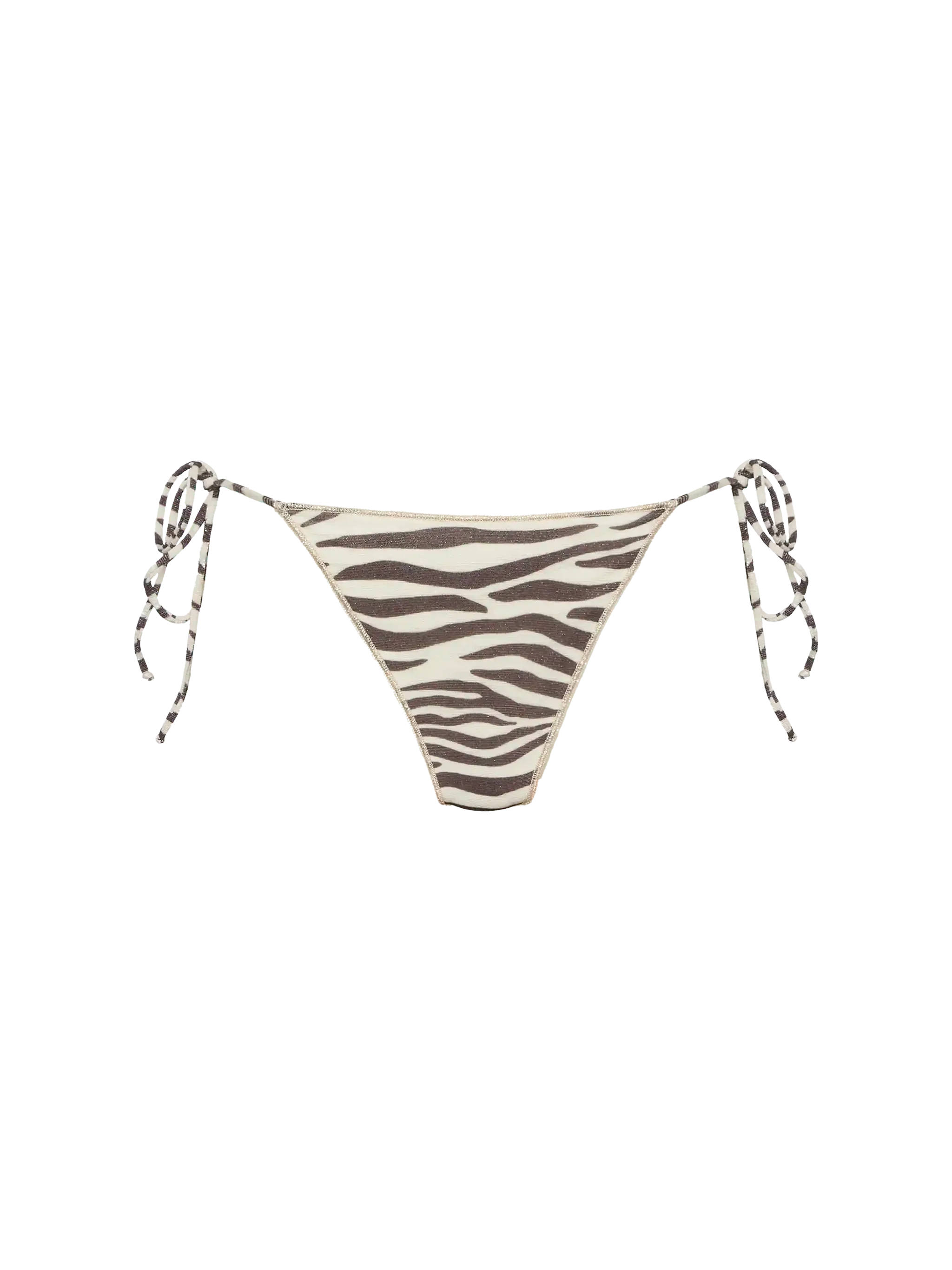 Marielle slip mare classico in lurex con stampa zebrata